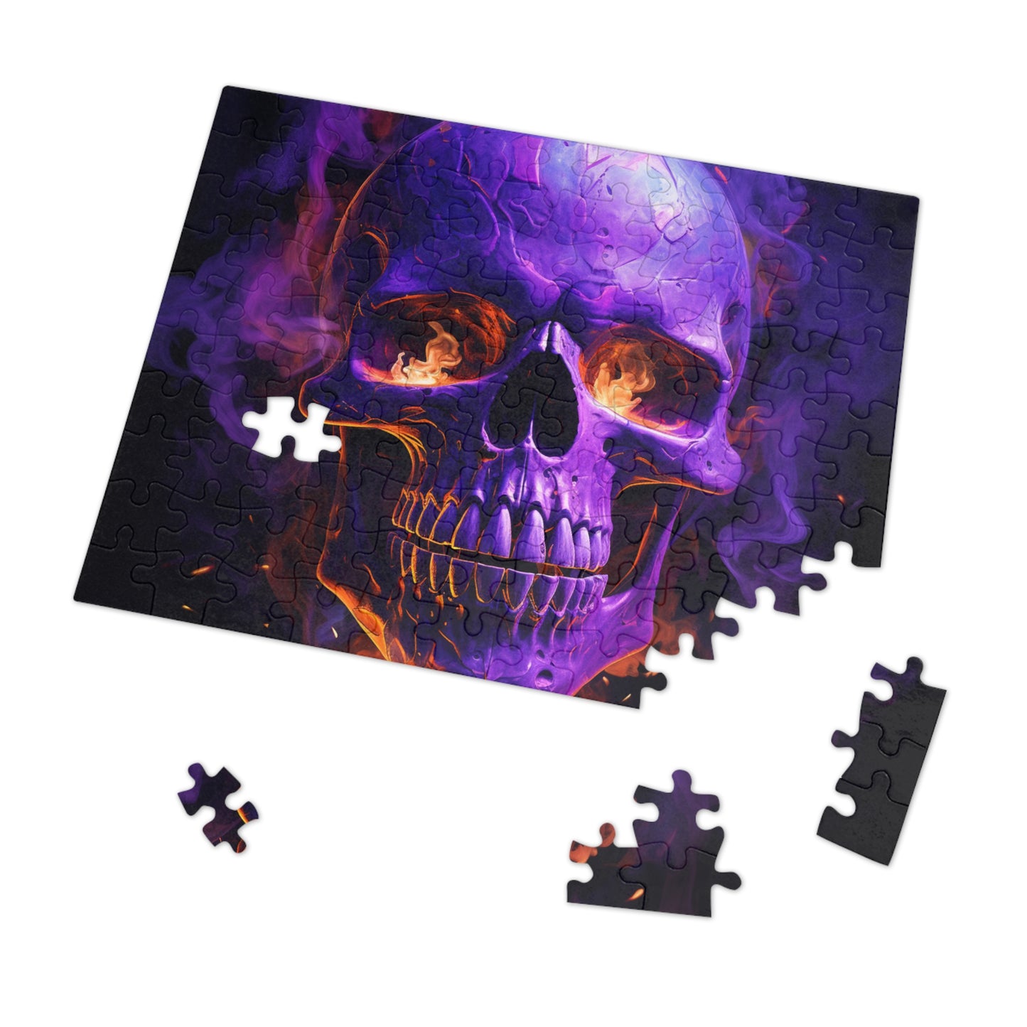 Jigsaw Puzzle (30, 110, 252, 500,1000-Piece) Skull Flames 1