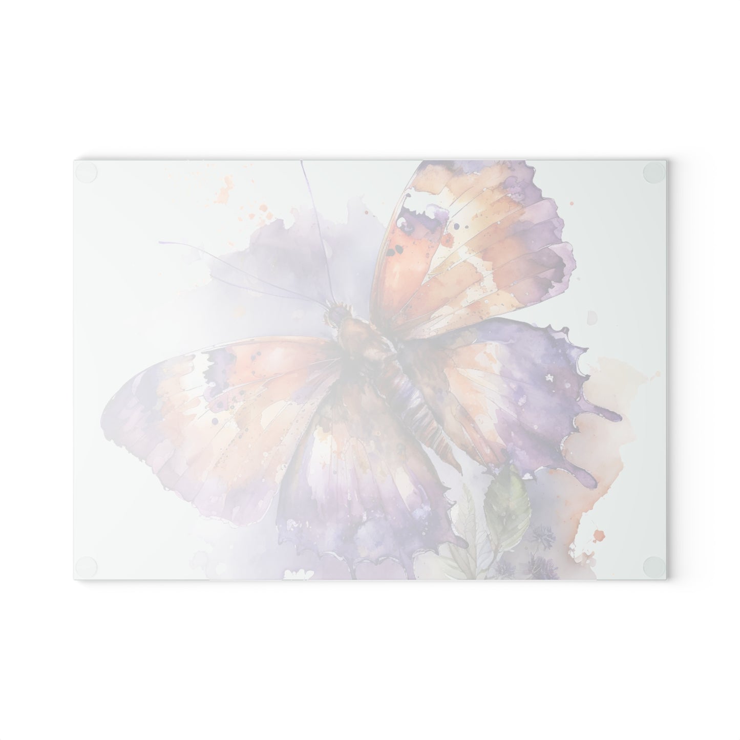 Glass Cutting Board MerlinRose Watercolor Butterfly 1