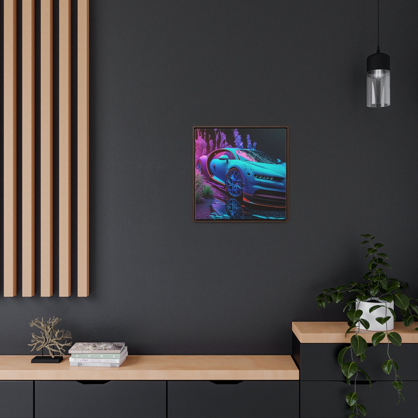 Gallery Canvas Wraps, Square Frame Bugatti Neon Chiron 2