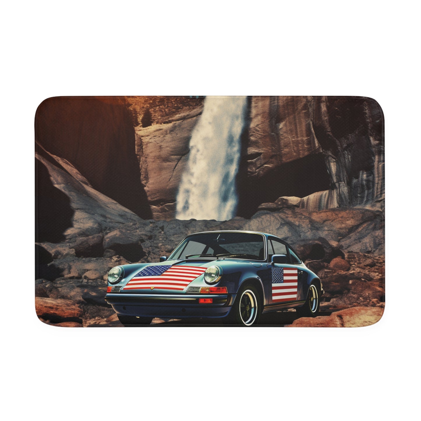 Memory Foam Bath Mat American Flag Porsche Abstract 2