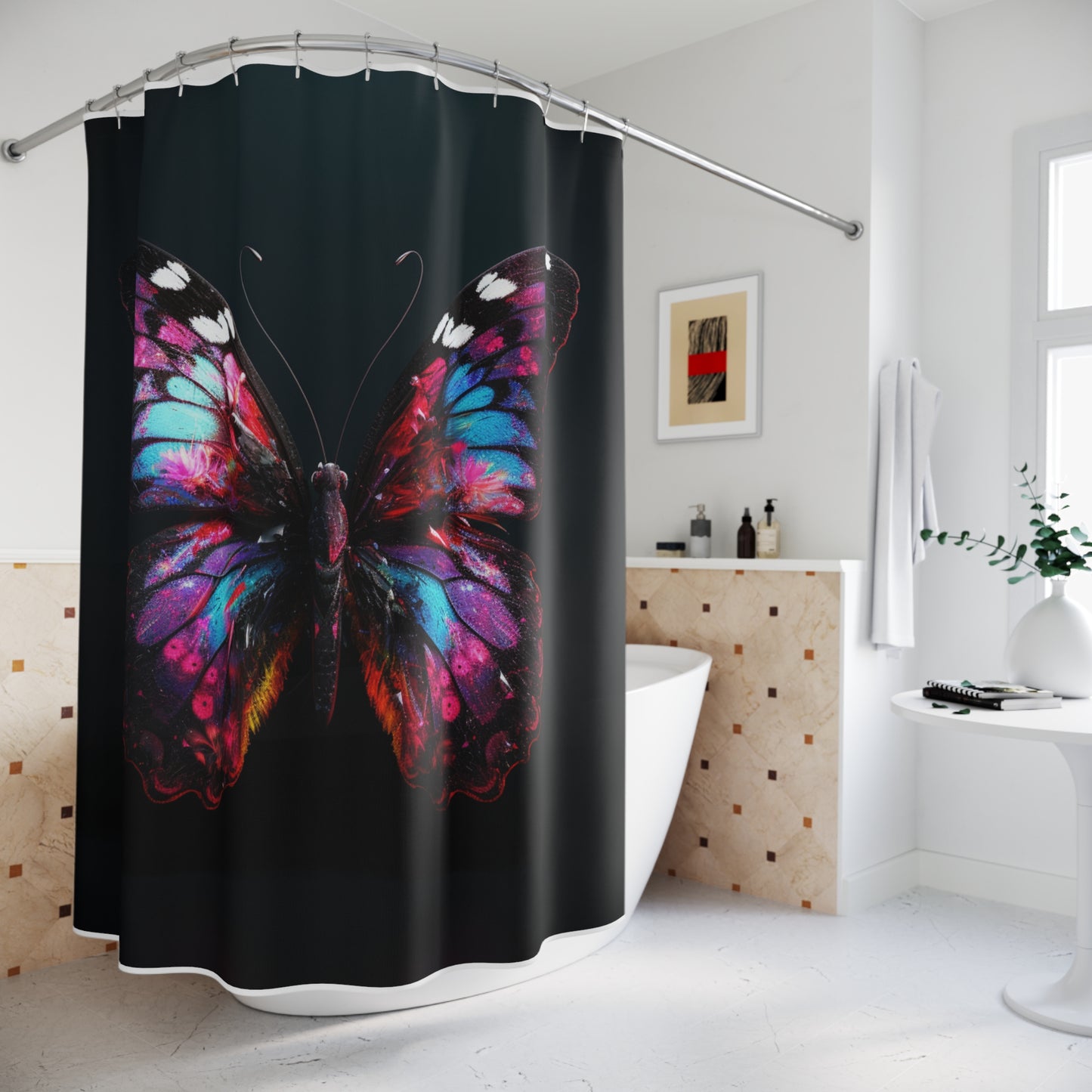 Polyester Shower Curtain Hyper Butterfly Real