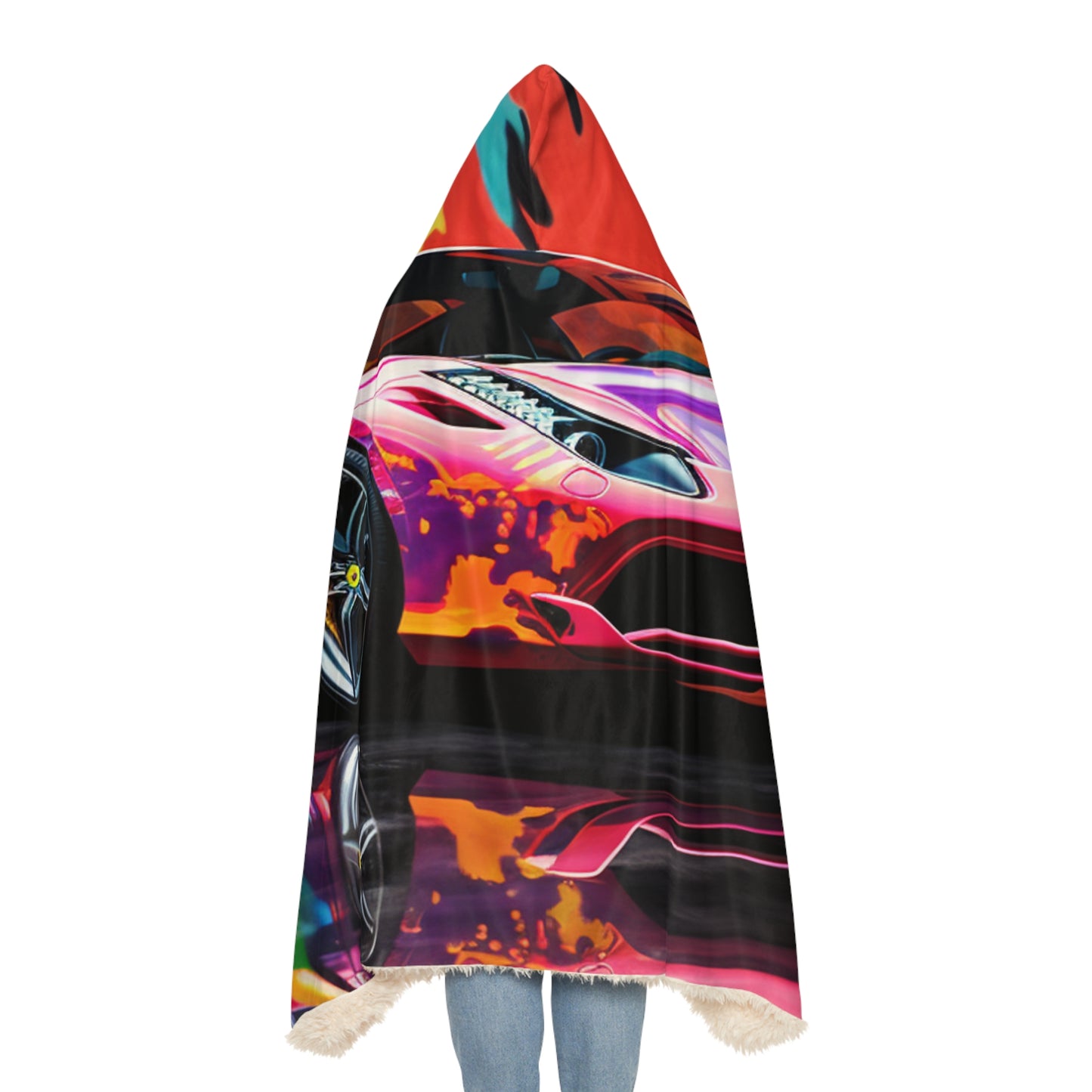 Snuggle Hooded Blanket Hyper Colorfull Ferrari 3