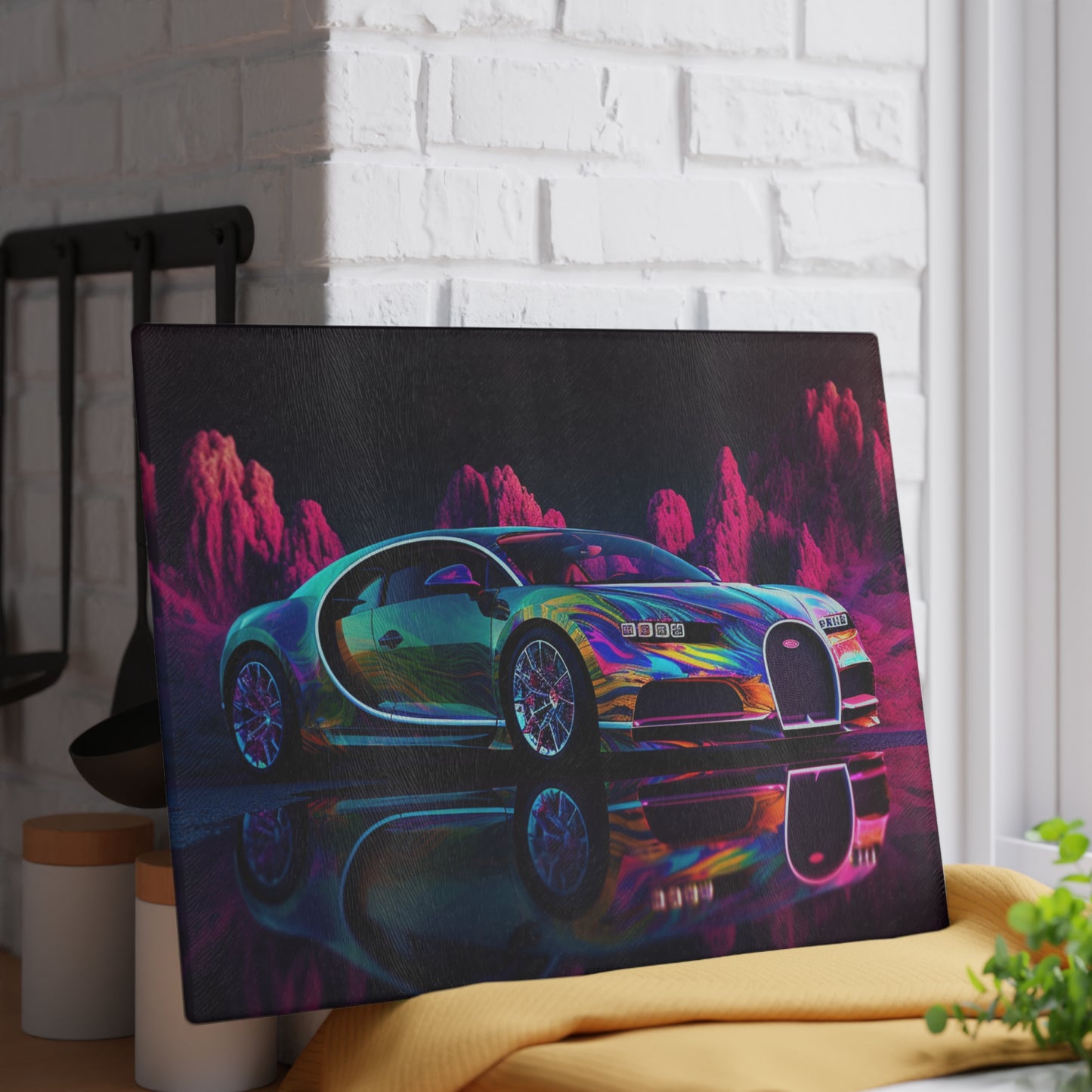 Glass Cutting Board Florescent Bugatti Flair 2