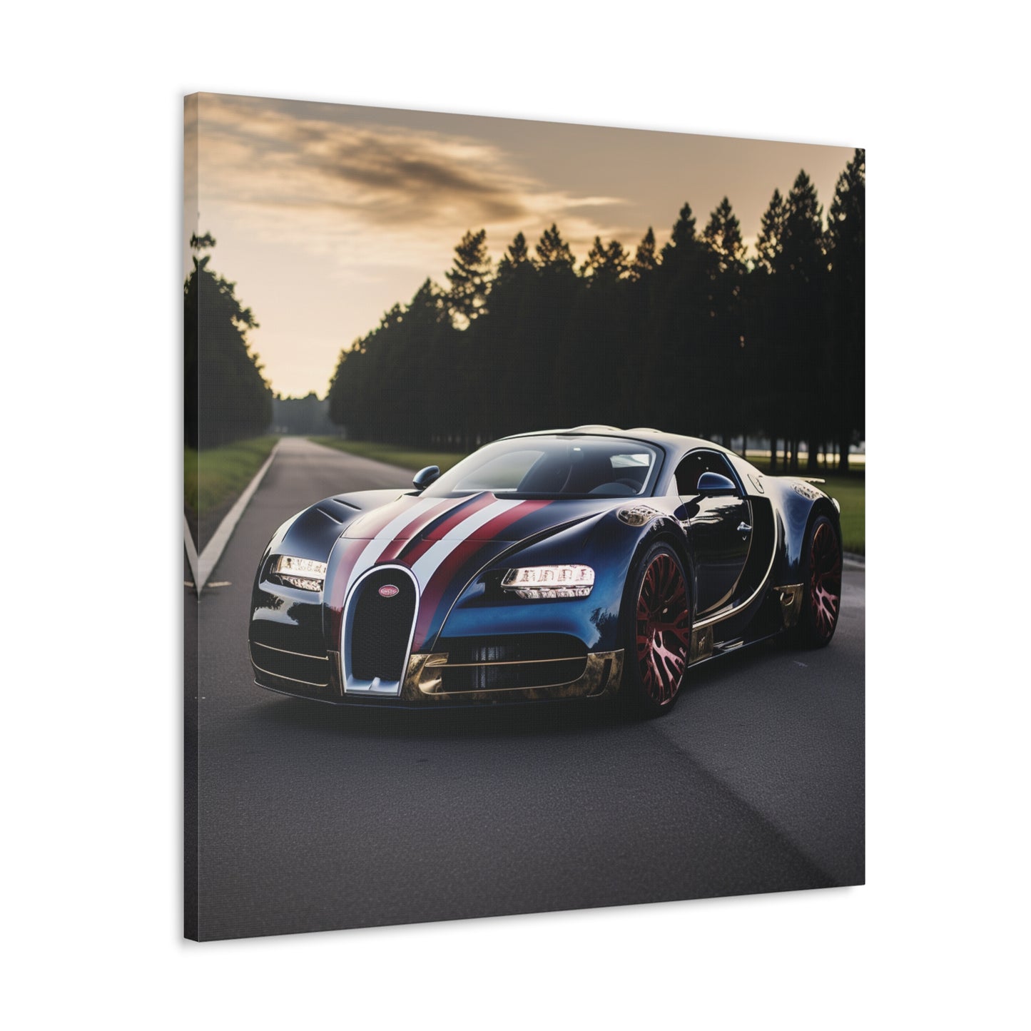 Canvas Gallery Wraps Bugatti Flag American 1