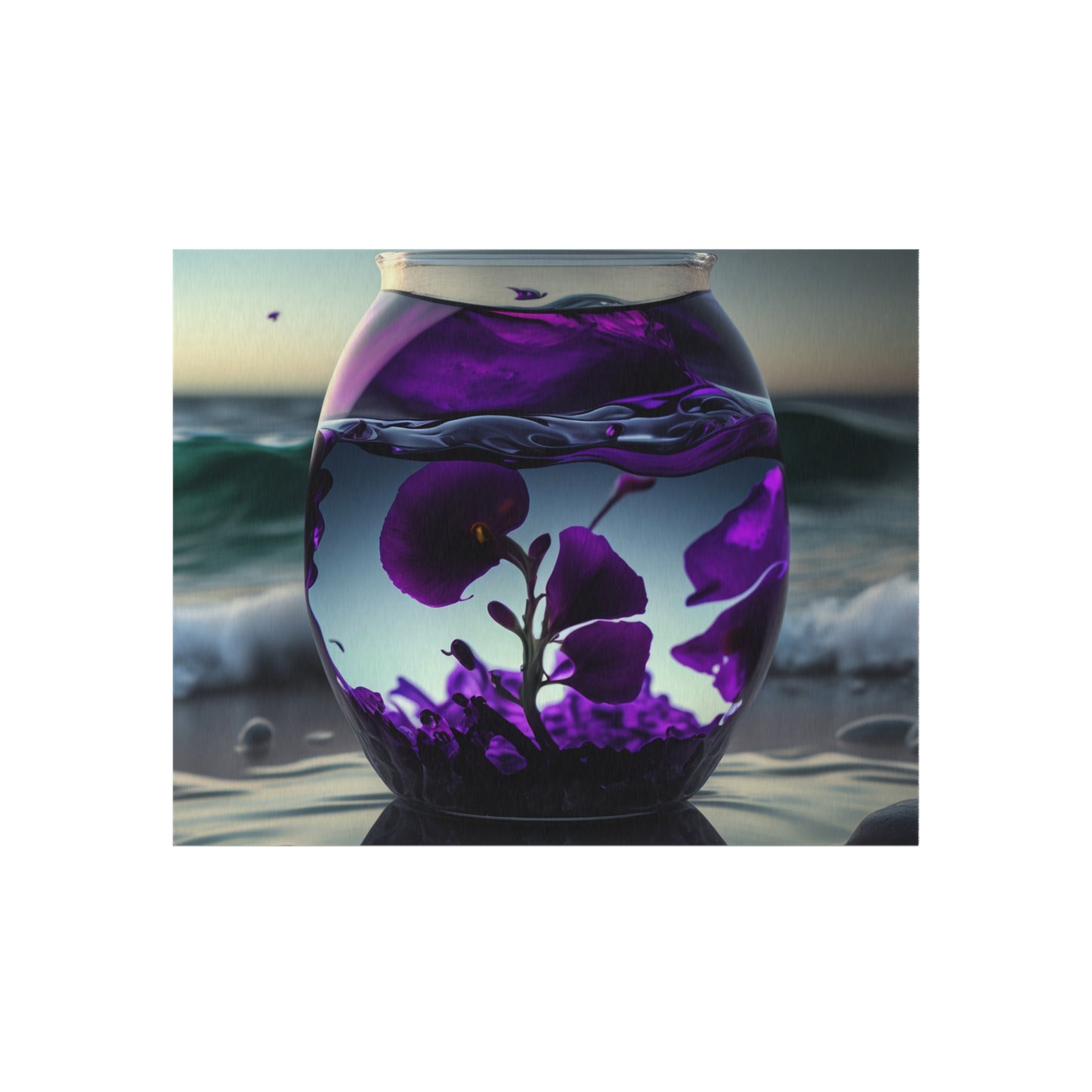 Outdoor Rug  Purple Sweet pea in a vase 4