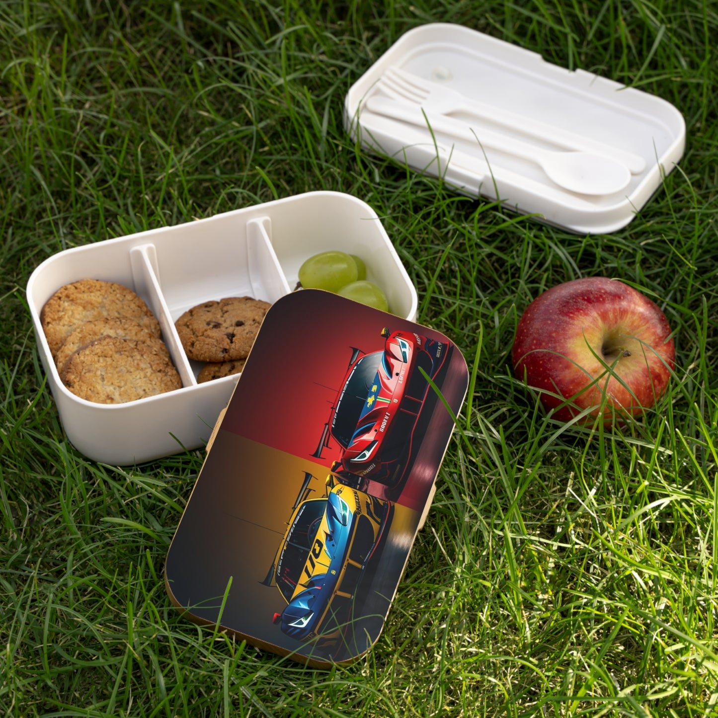 Bento Lunch Box Ferrari Red Blue 3