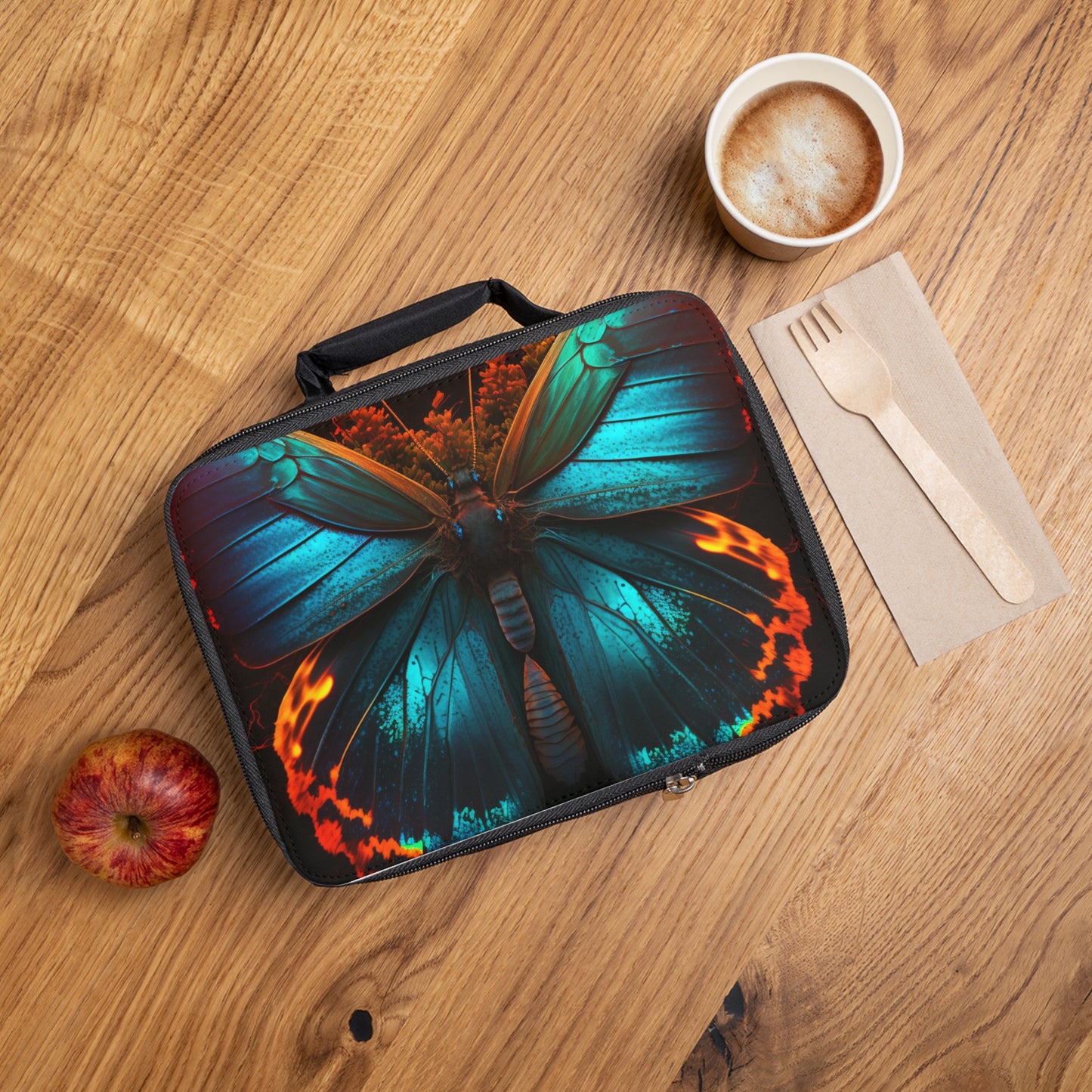 Lunch Bag Neon Butterfly Flair 3