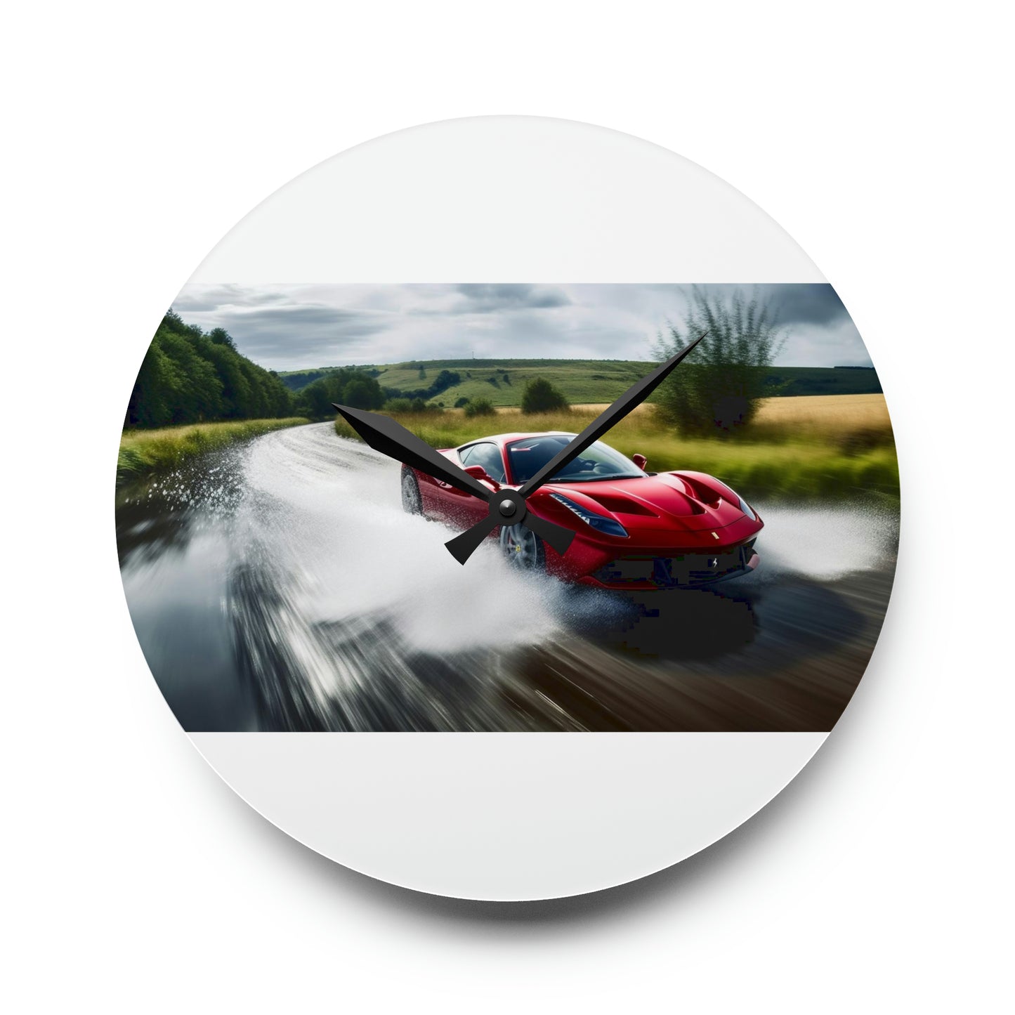 Acrylic Wall Clock Water Ferrari Splash 4