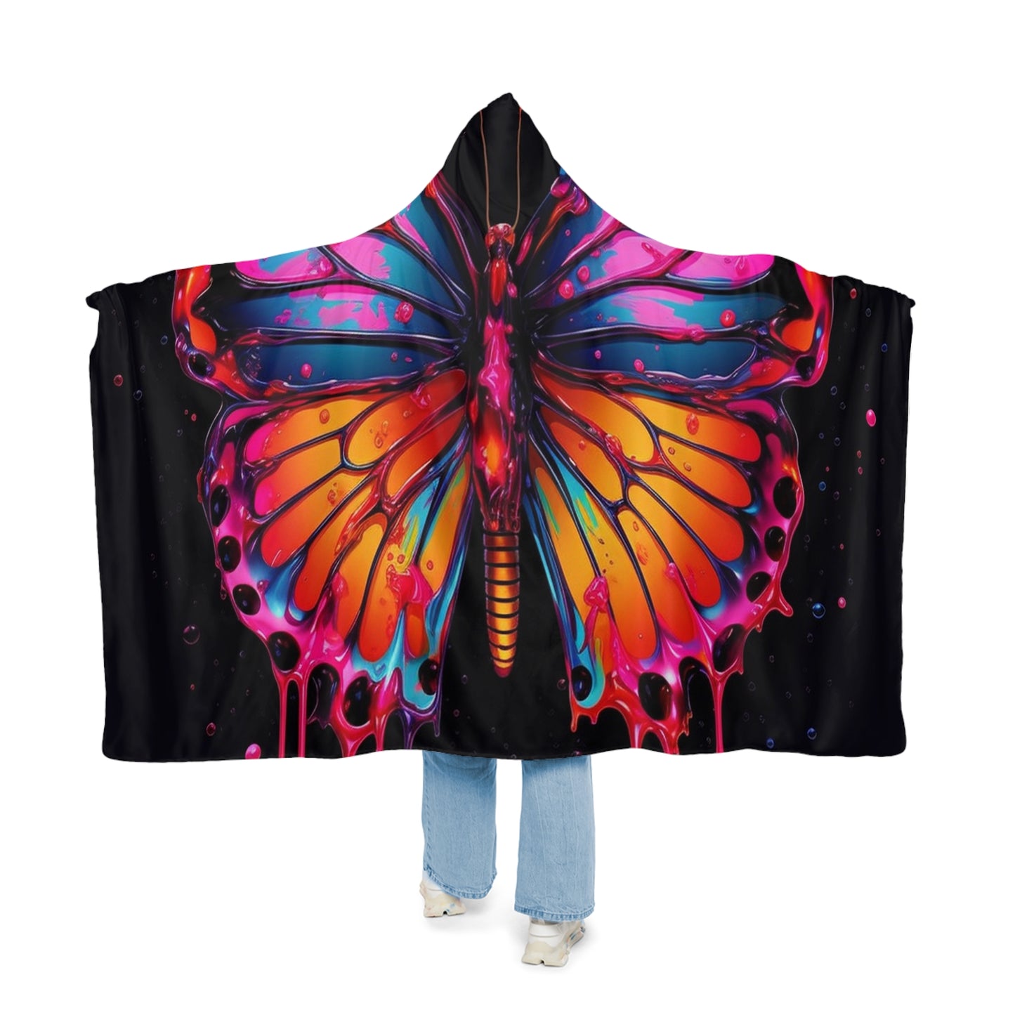 Snuggle Hooded Blanket Pink Butterfly Flair 1