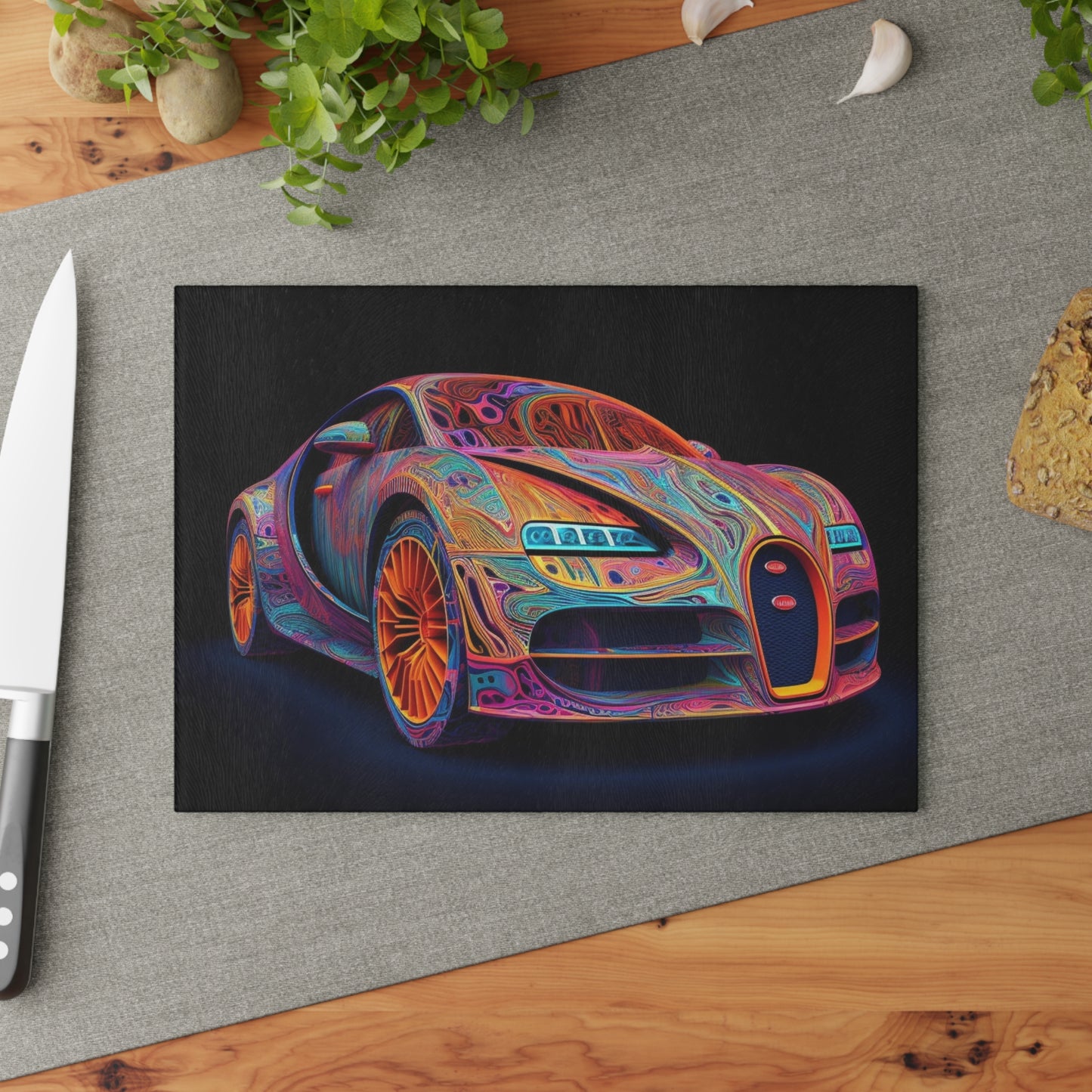 Glass Cutting Board Bugatti Abstract Concept 1