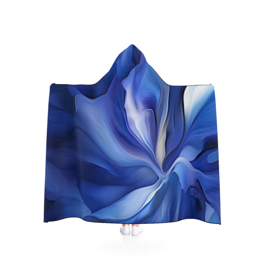 Hooded Blanket Abstract Blue Tulip 3