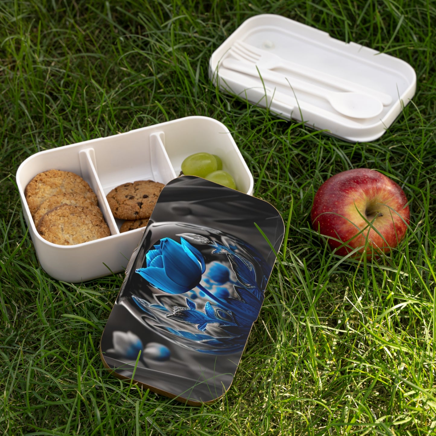 Bento Lunch Box Tulip Blue 2