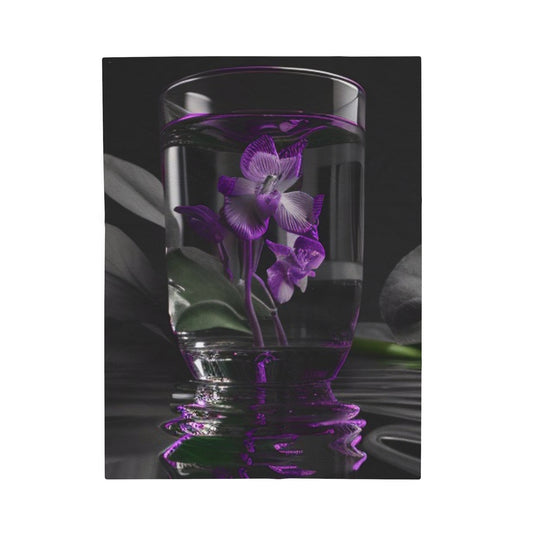 Velveteen Plush Blanket Purple Orchid Glass vase 1