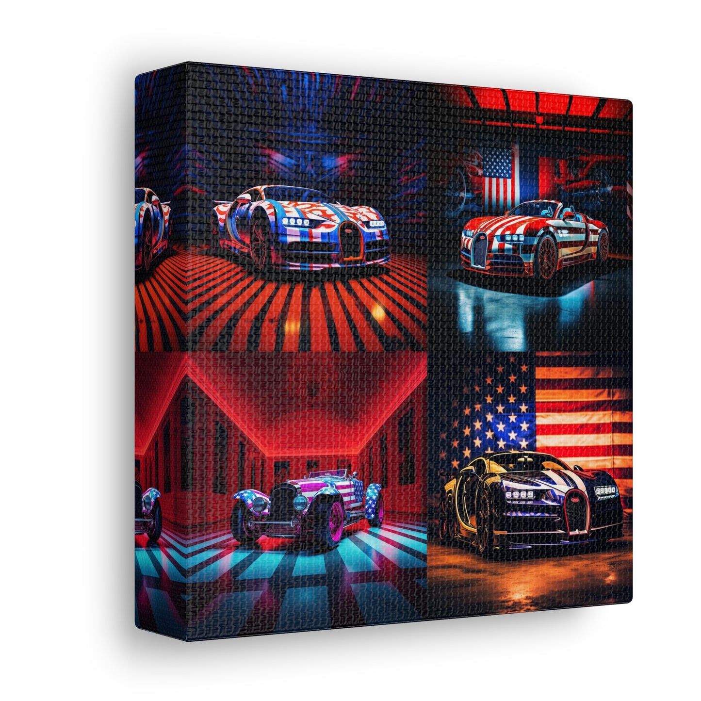 Canvas Gallery Wraps Macro Bugatti American Flag 5