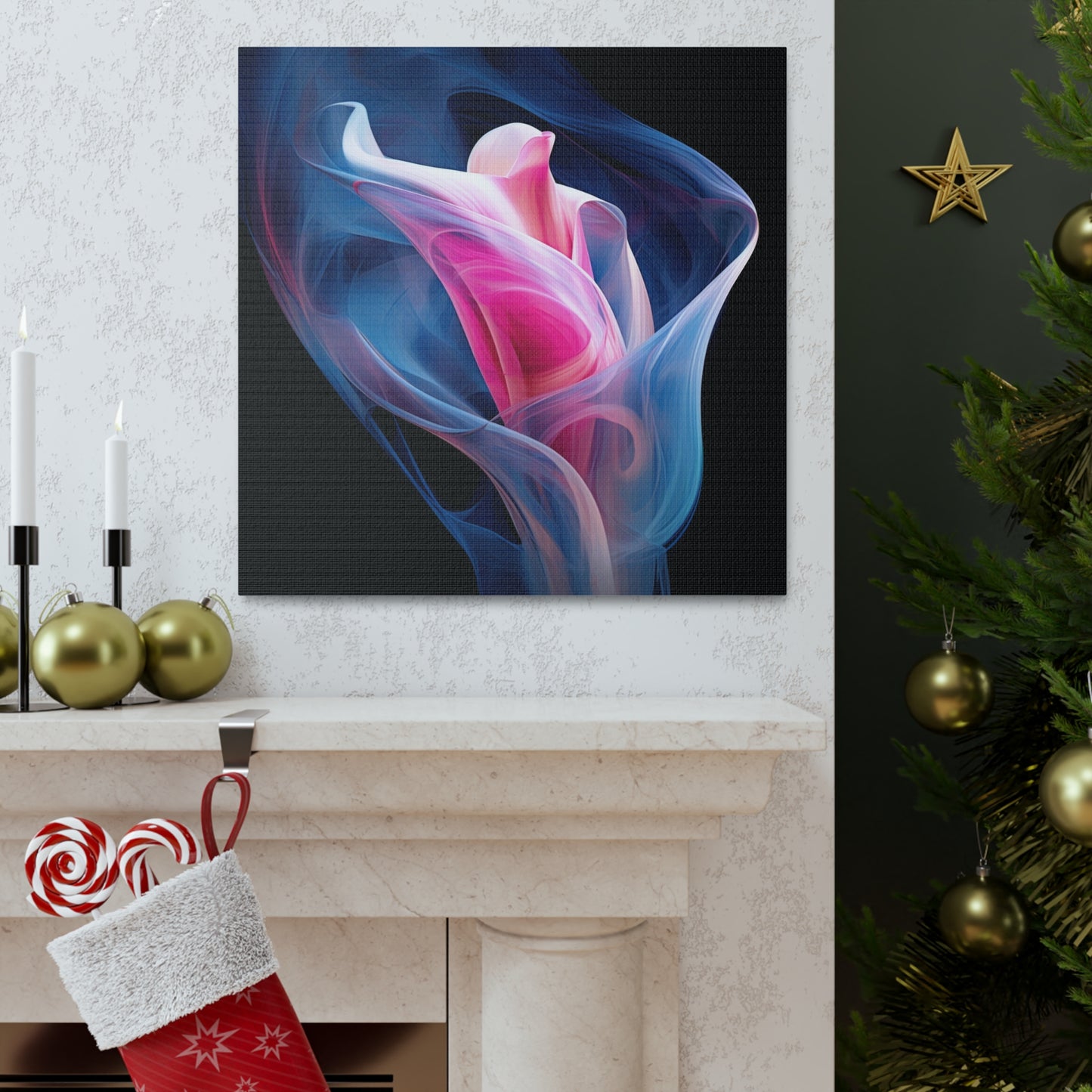 Canvas Gallery Wraps Pink & Blue Tulip Rose 3
