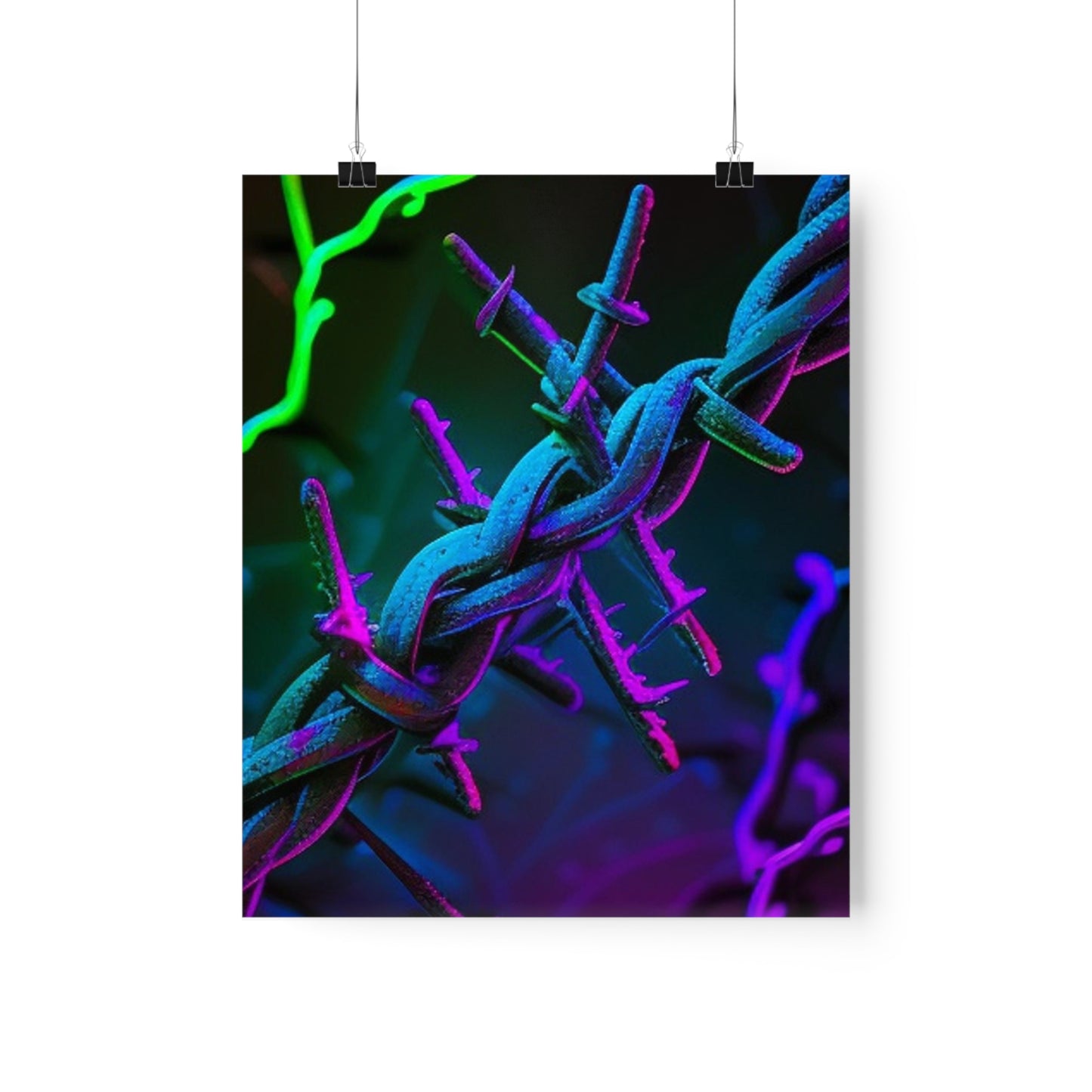 Premium Matte Vertical Posters Macro Neon Barbs 4