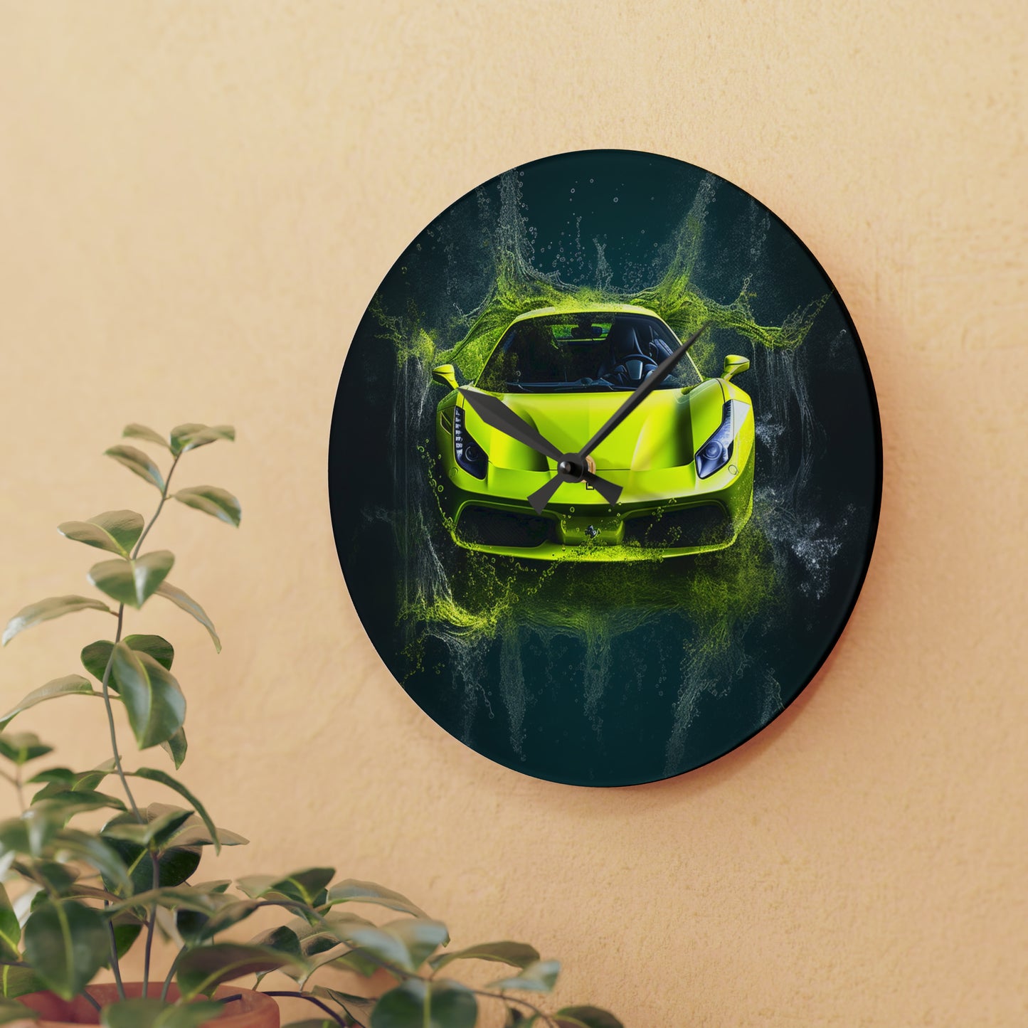 Acrylic Wall Clock Farrari Water 4