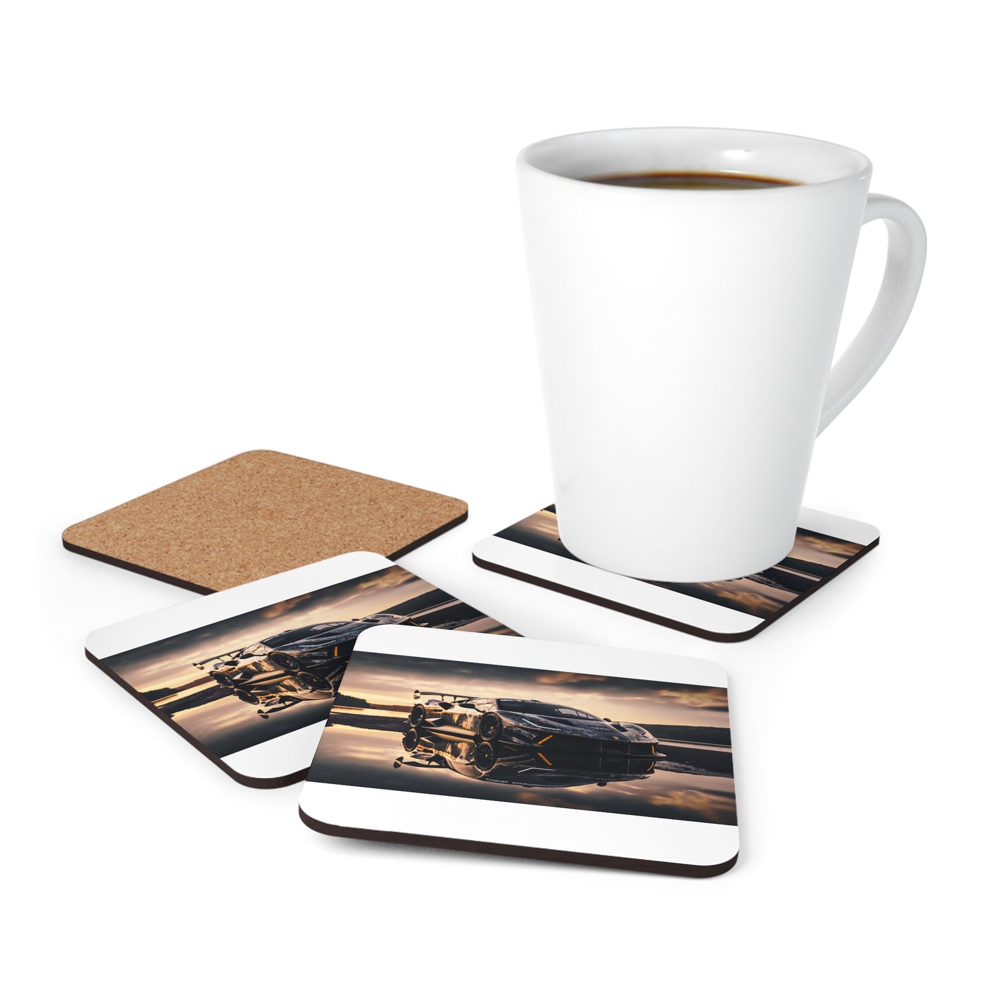 Corkwood Coaster Set Ferrari Lake 2