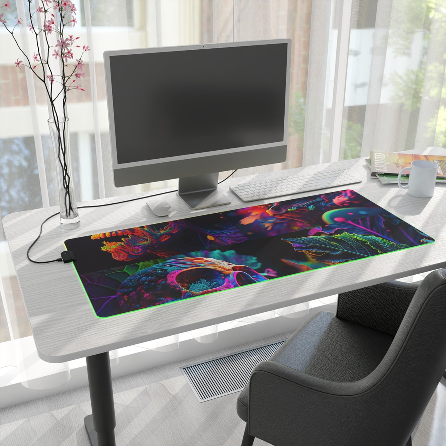 LED Gaming Mouse Pad Florescent Skull Death 5