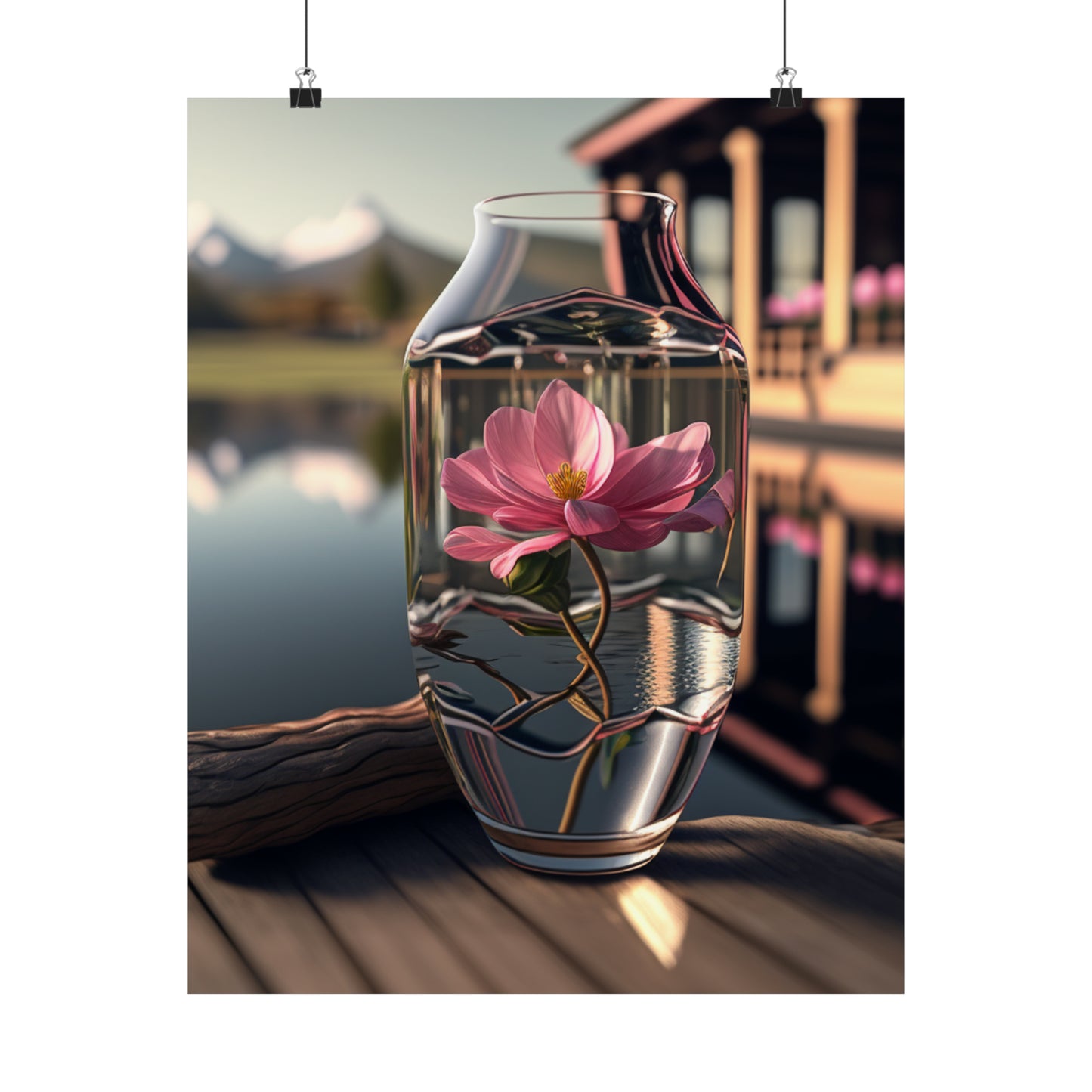 Premium Matte Vertical Posters Pink Magnolia 1