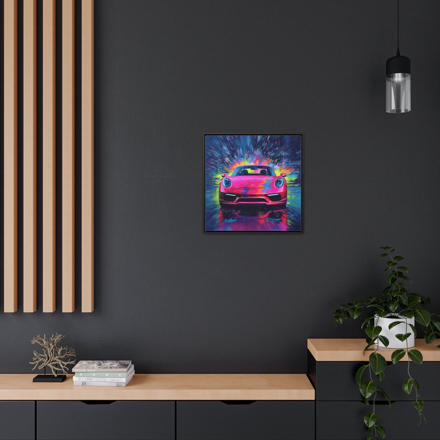 Gallery Canvas Wraps, Square Frame Pink Porsche water fusion 3