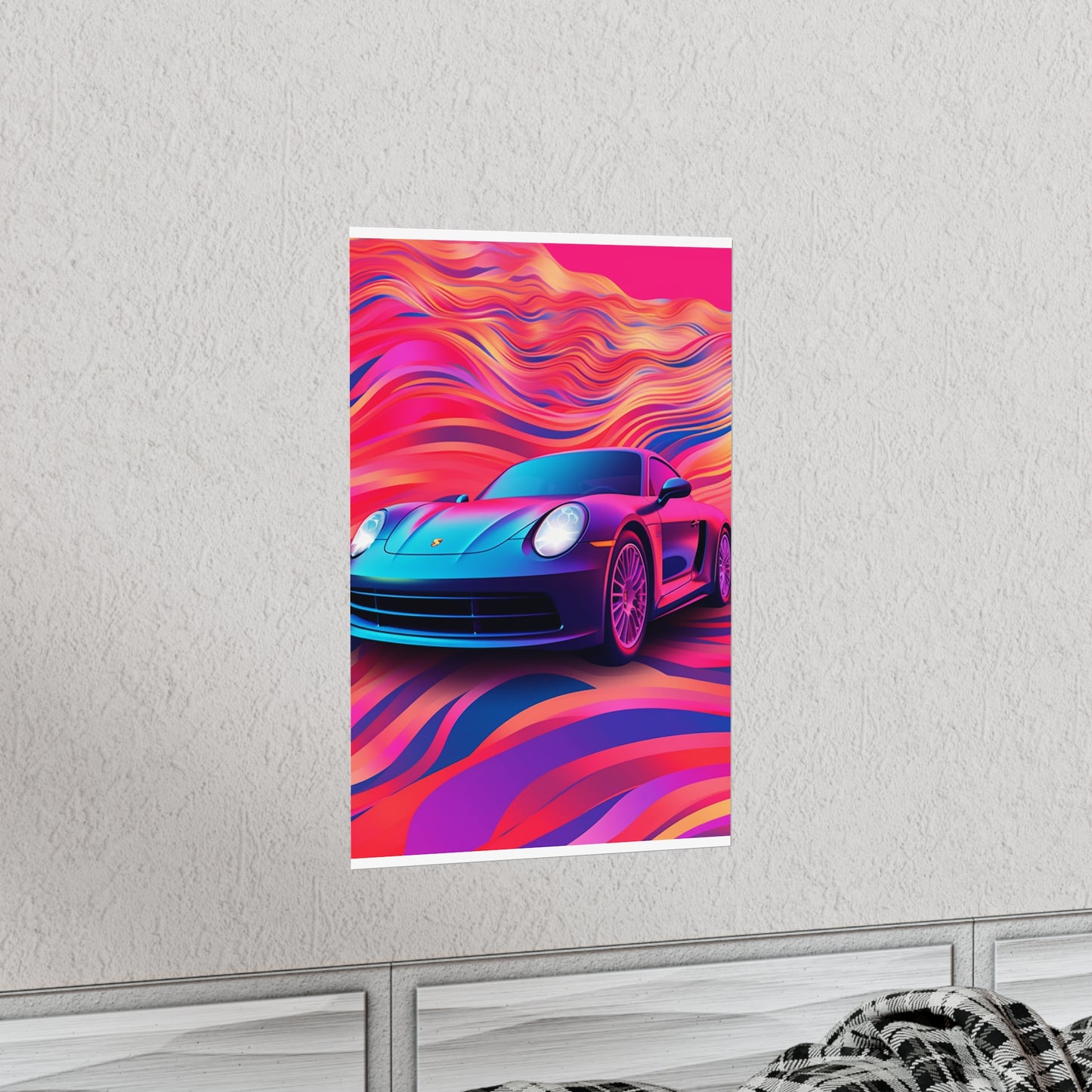 Premium Matte Vertical Posters Porsche Water Fusion 3