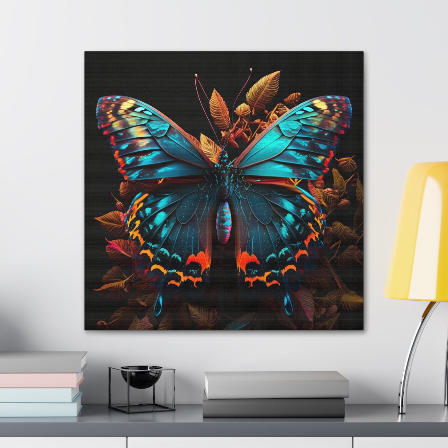 Canvas Gallery Wraps Hue Neon Butterfly 1