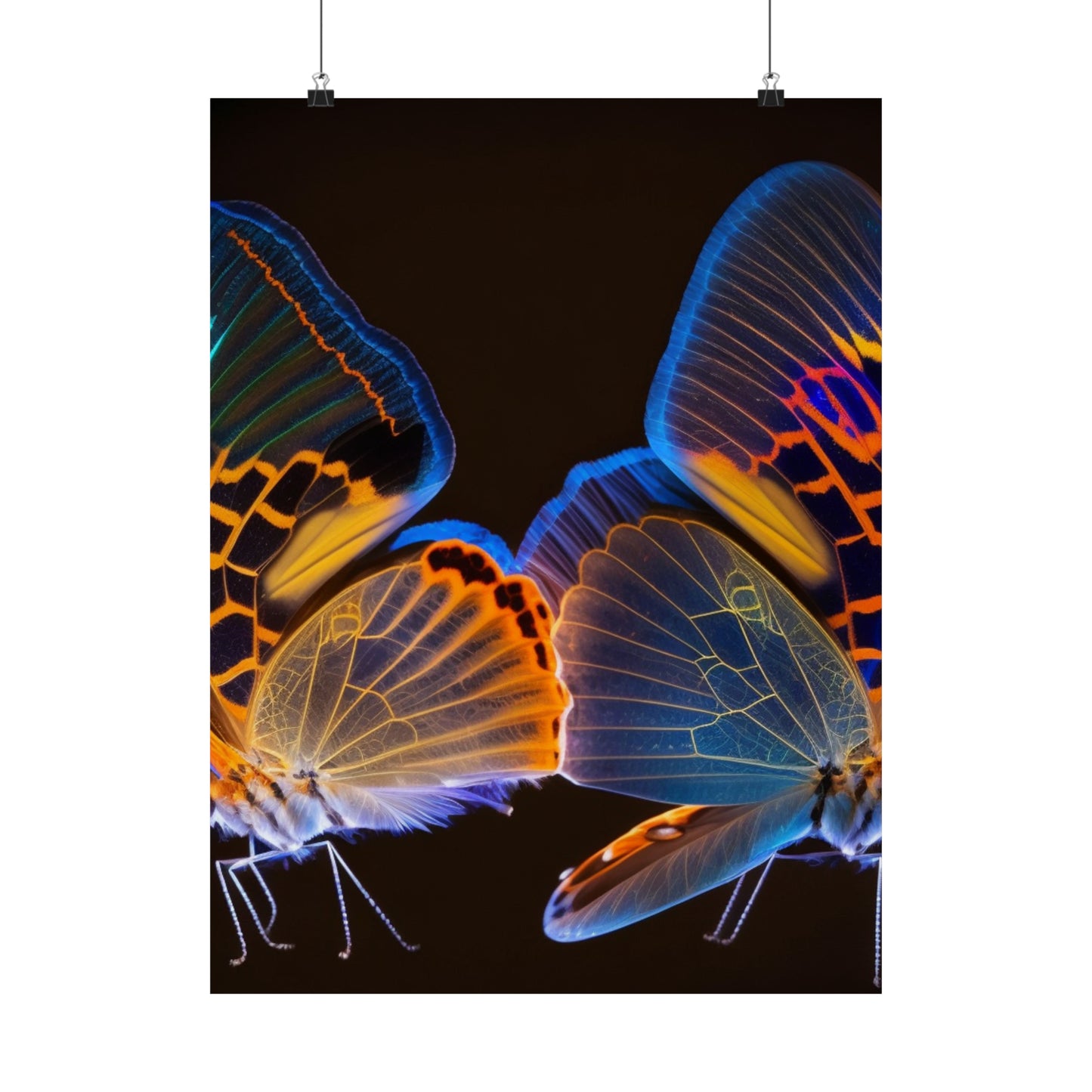 Premium Matte Vertical Posters Neon Glo Butterfly 2