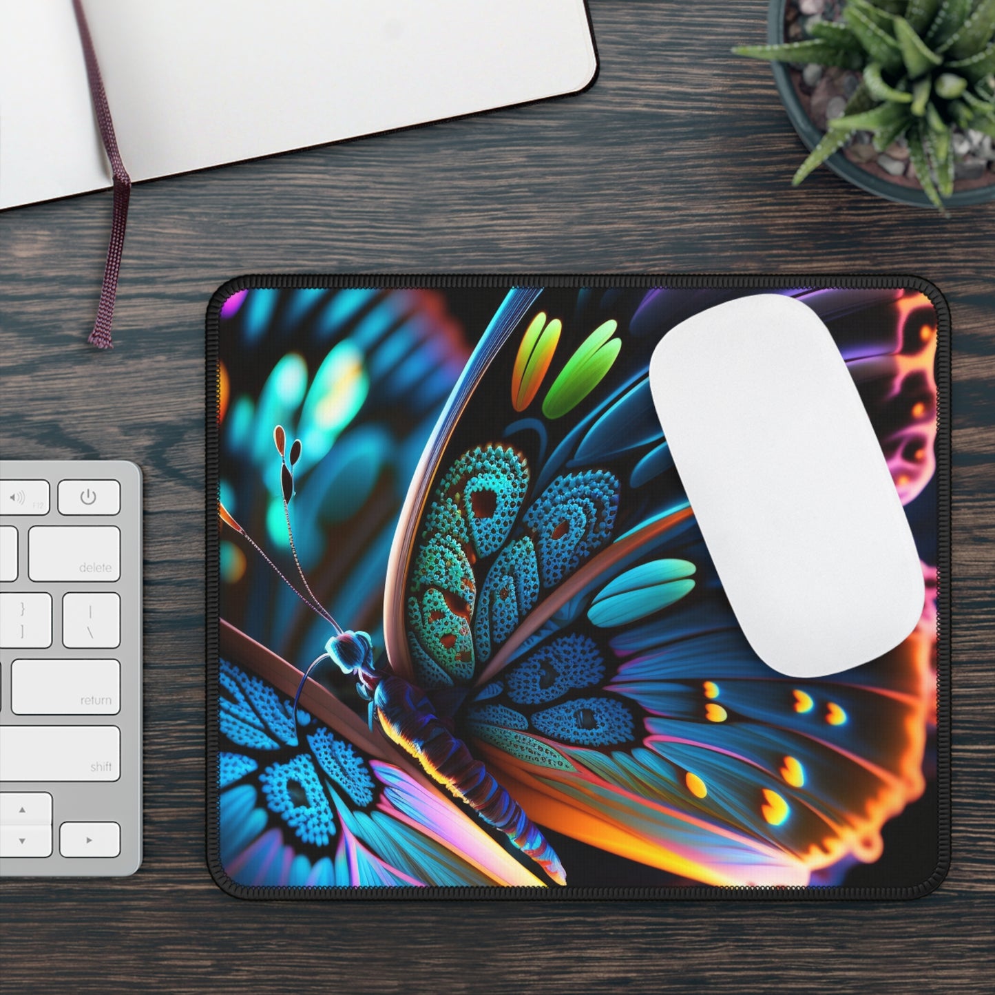 Gaming Mouse Pad  Neon Butterfly Macro 2