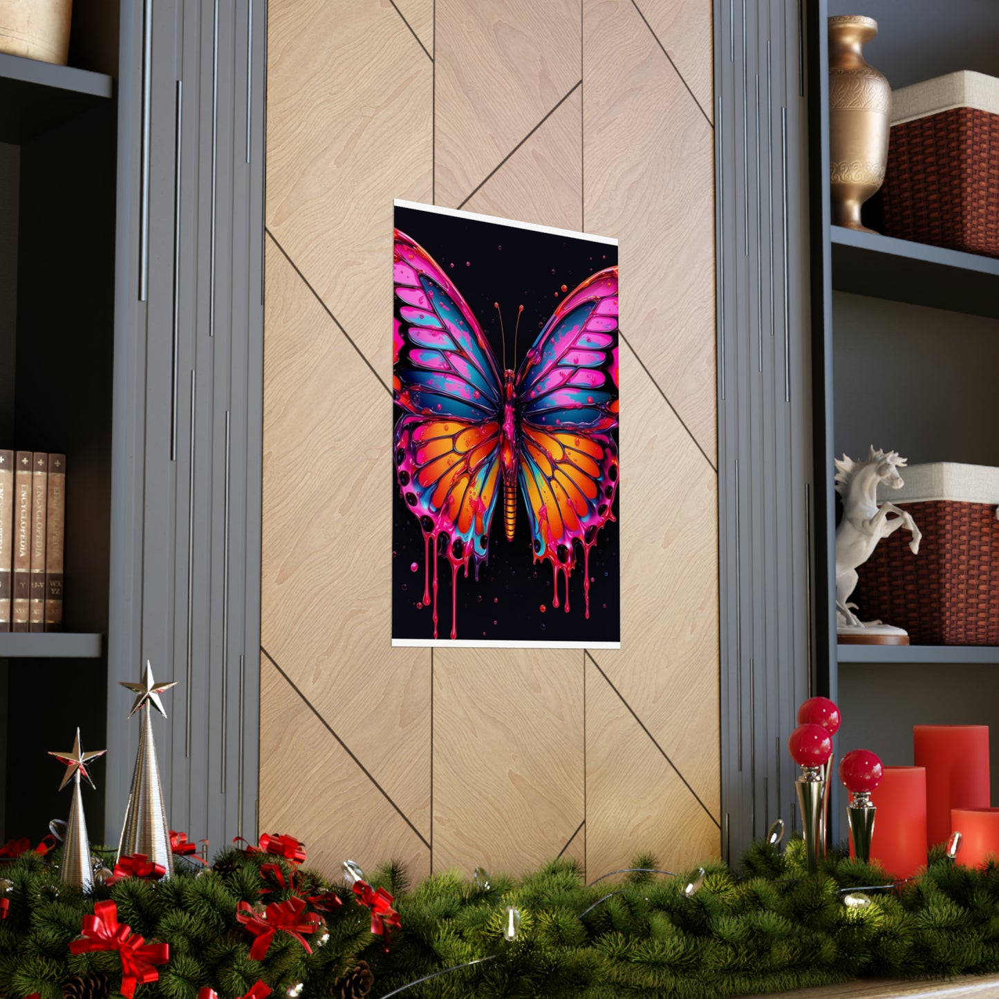 Premium Matte Vertical Posters Pink Butterfly Flair 1