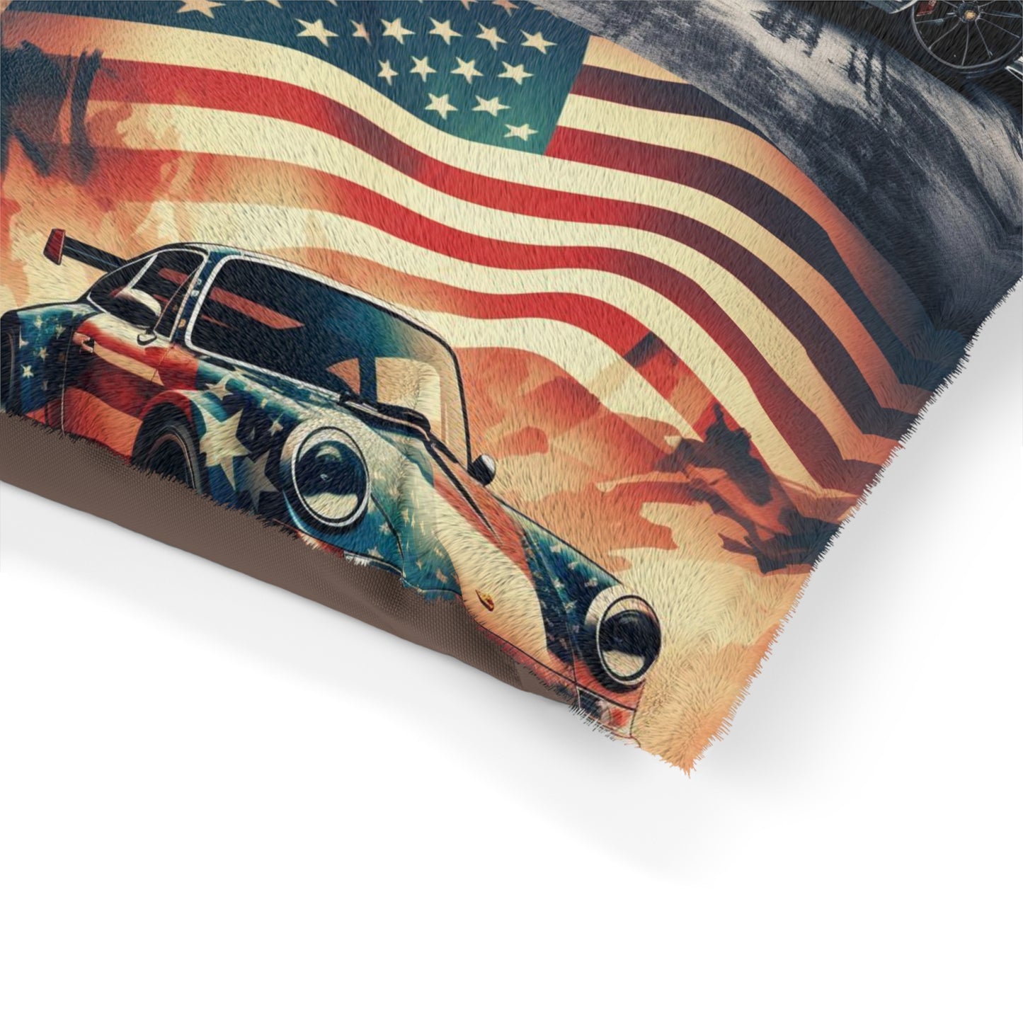 Pet Bed Abstract American Flag Background Porsche 5