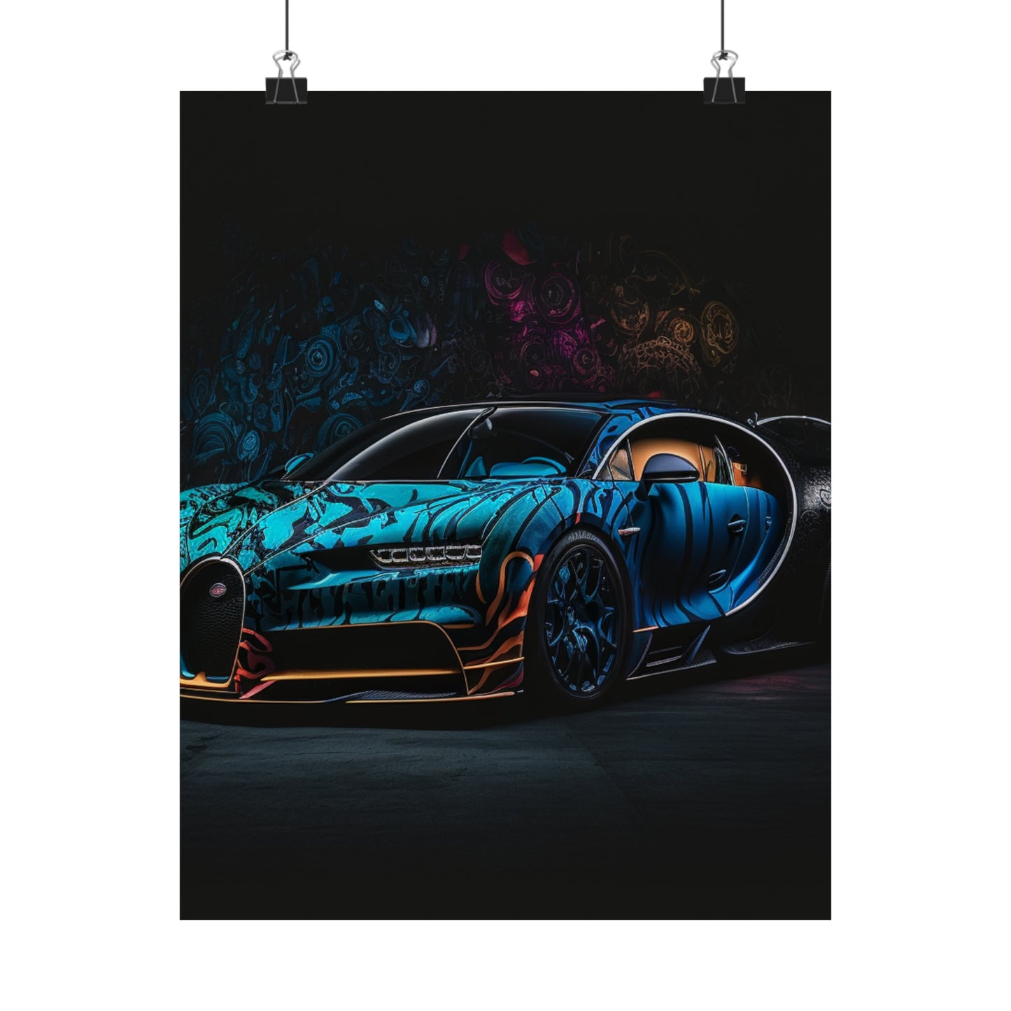 Premium Matte Vertical Posters Bugatti Blue 3