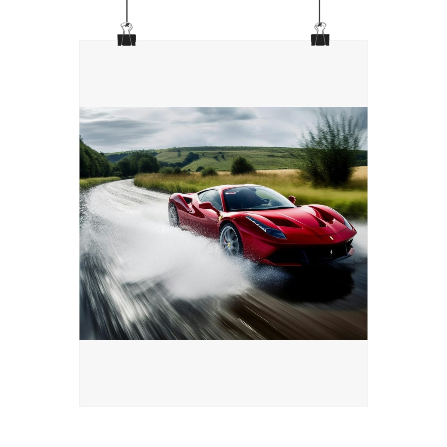 Premium Matte Vertical Posters Water Ferrari Splash 4