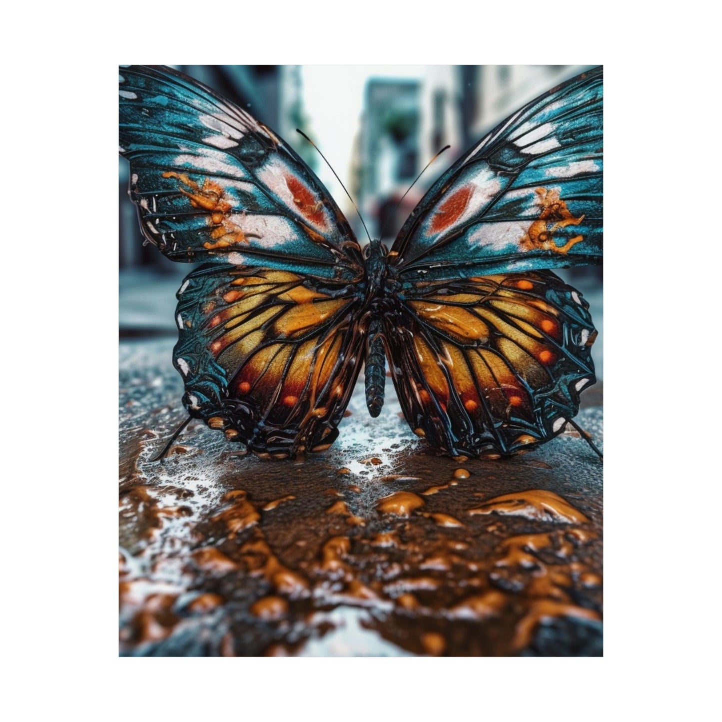 Premium Matte Vertical Posters Water Butterfly Street 3