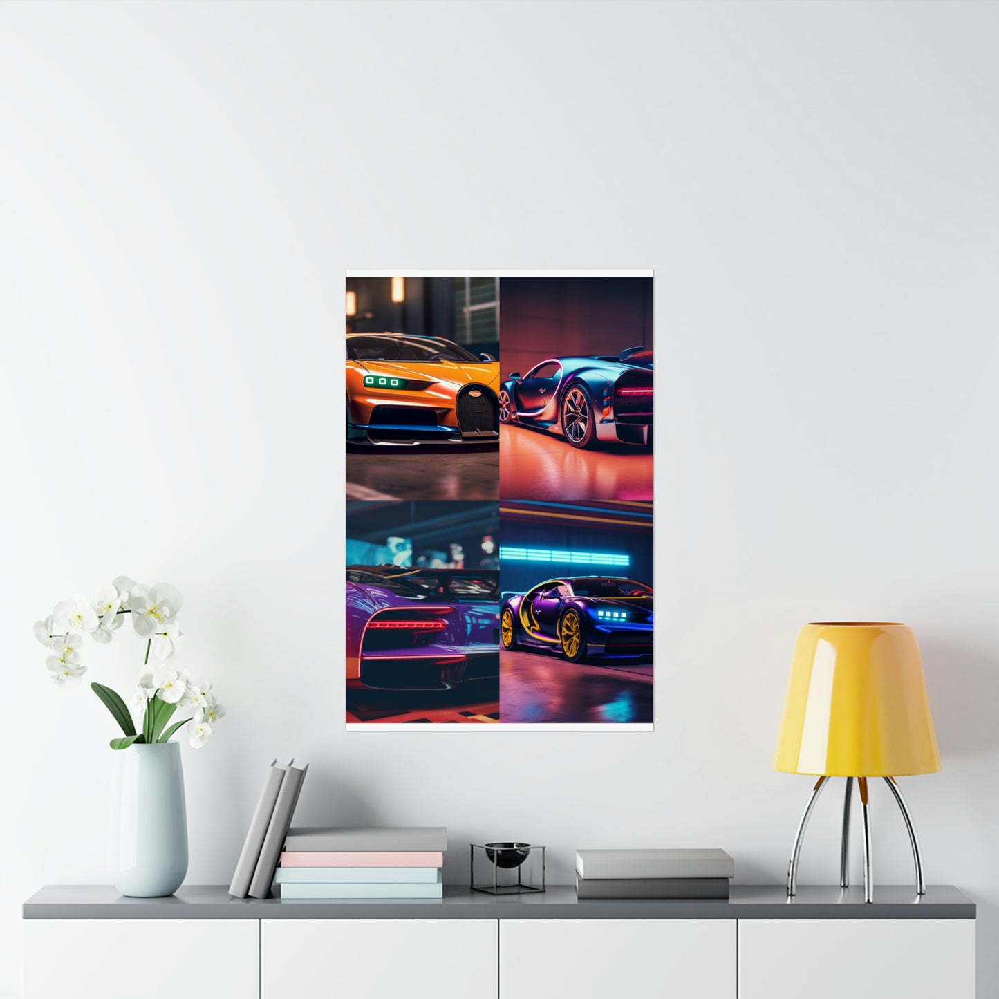 Premium Matte Vertical Posters Hyper Bugatti Neon Chiron 5