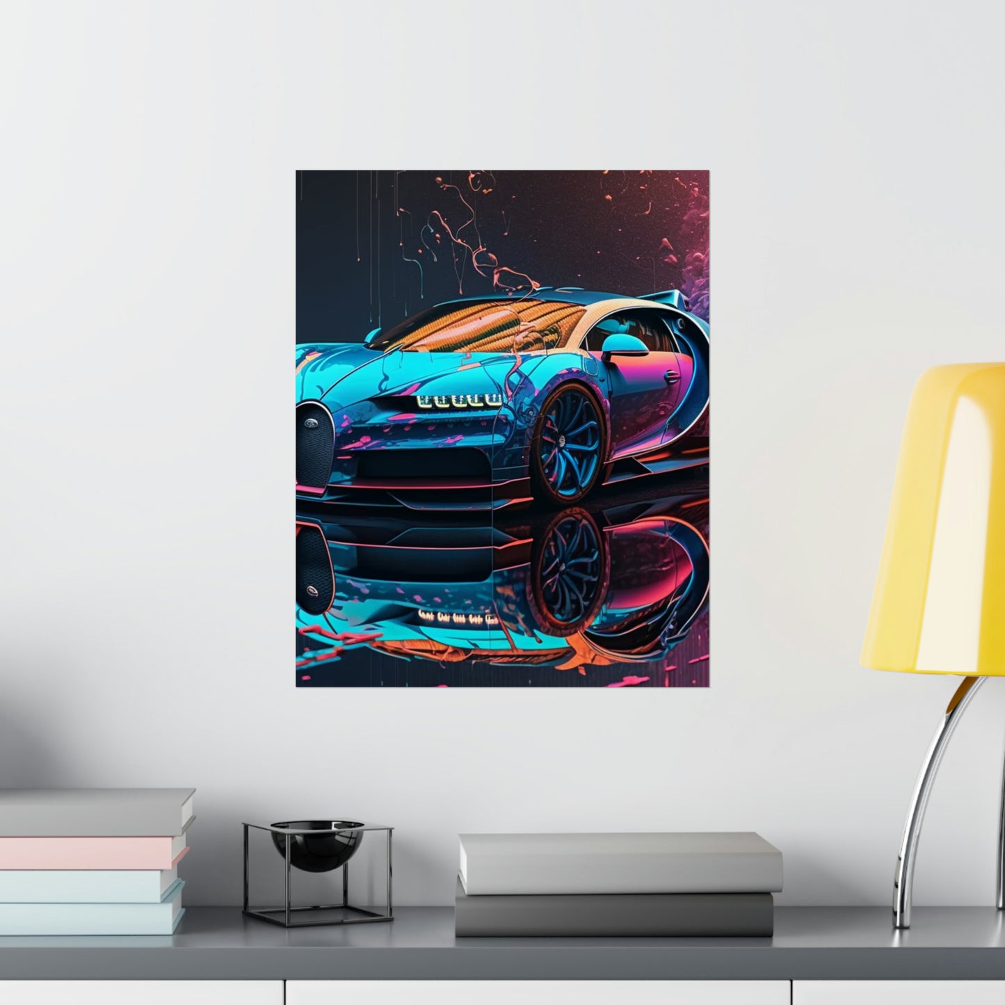 Premium Matte Vertical Posters Bugatti Neon Chiron 4