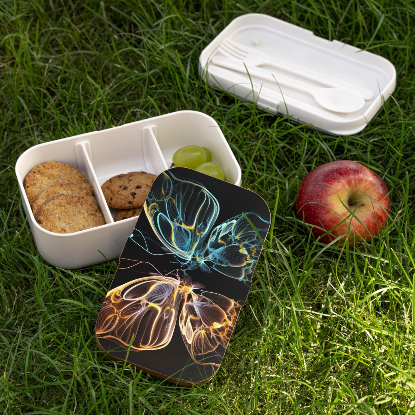 Bento Lunch Box Neon Glo Butterfly 3