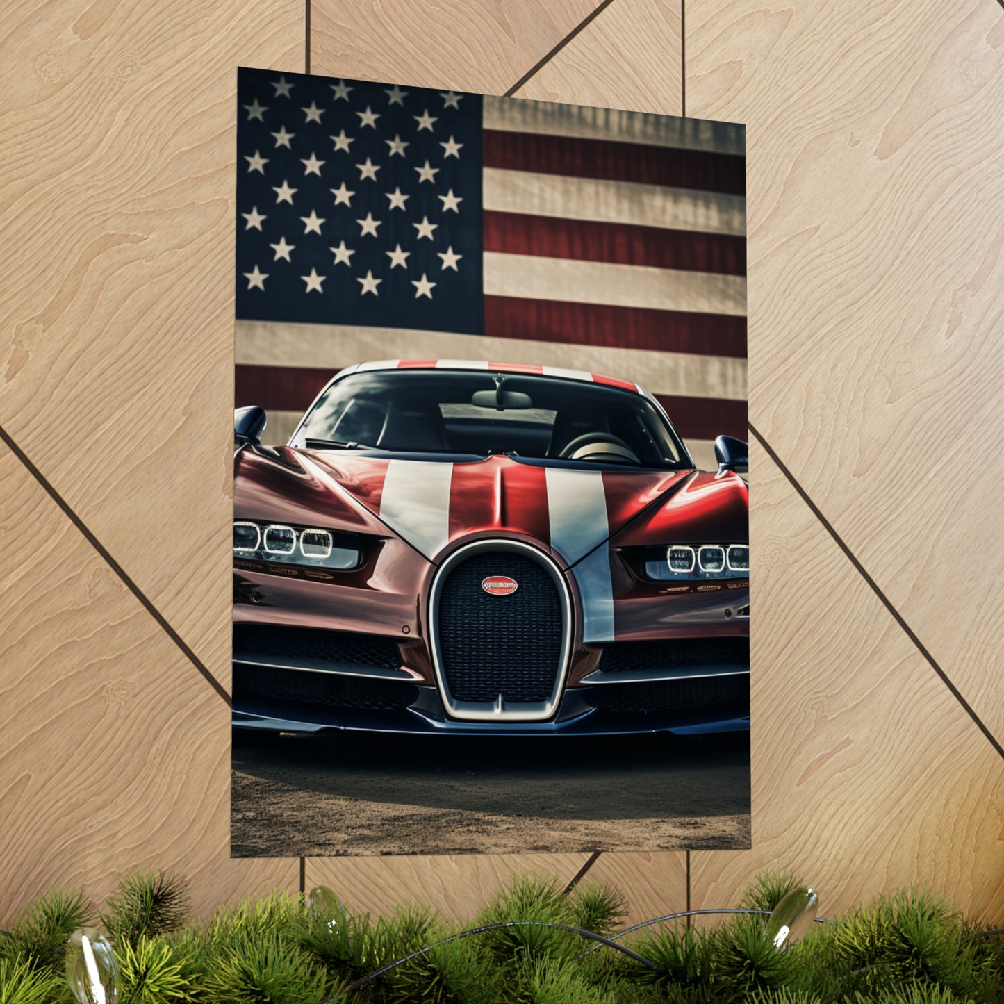 Premium Matte Vertical Posters Bugatti Flag 1