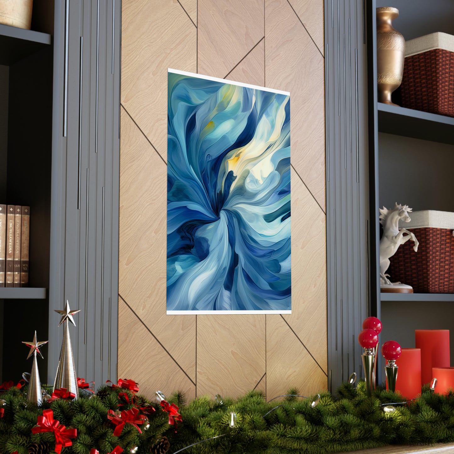 Premium Matte Vertical Posters Blue Tluip Abstract 4