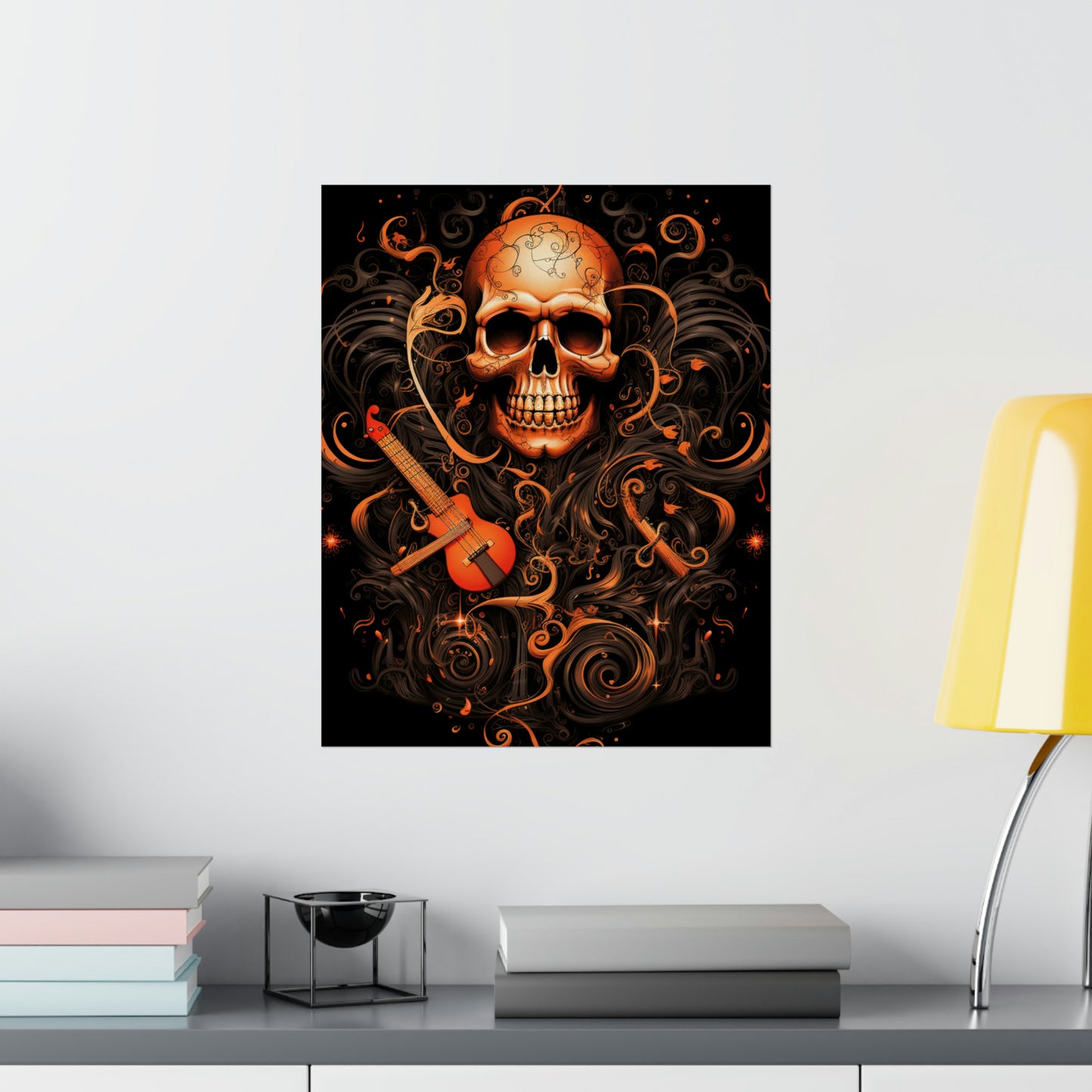 Premium Matte Vertical Posters Skull Treble Clef 4