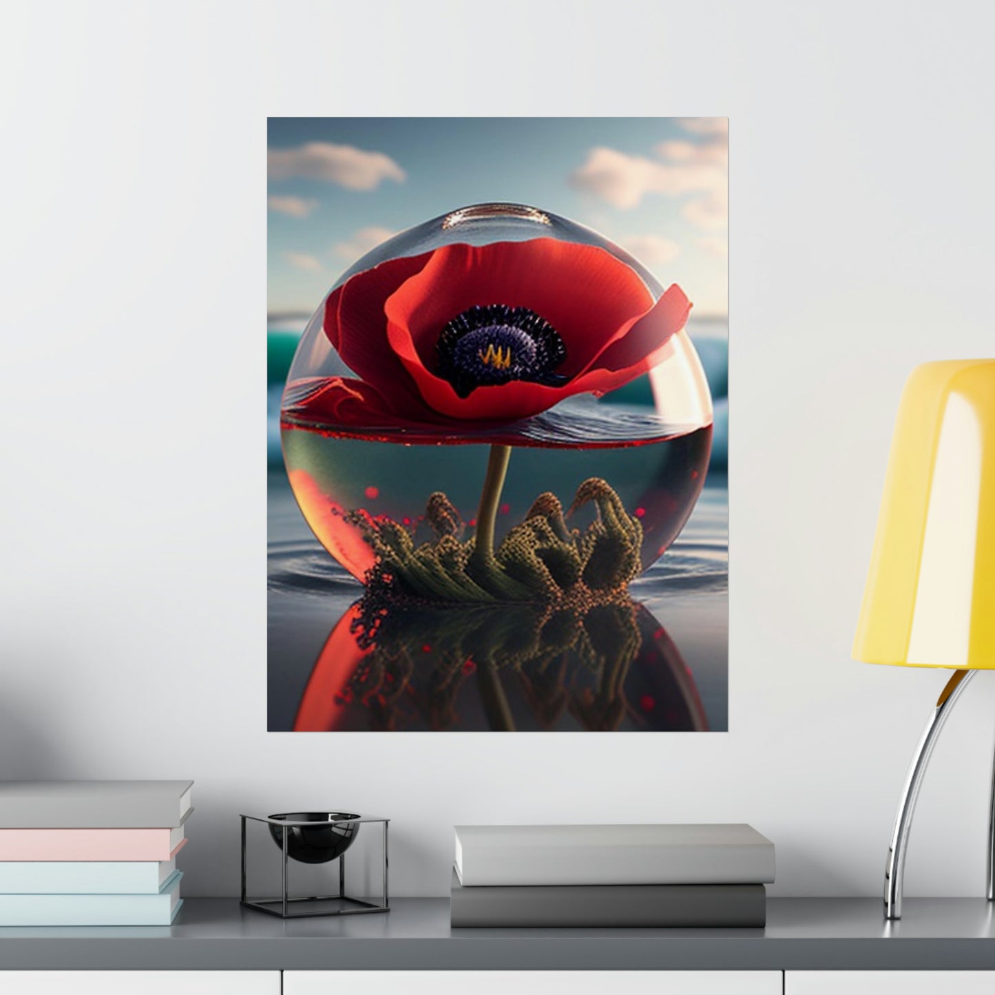 Premium Matte Vertical Posters Red Anemone in a Vase 4