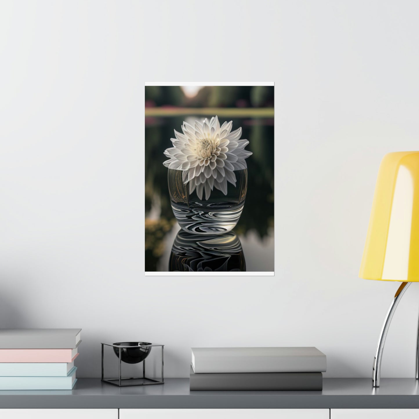 Premium Matte Vertical Posters White Dahlia 2