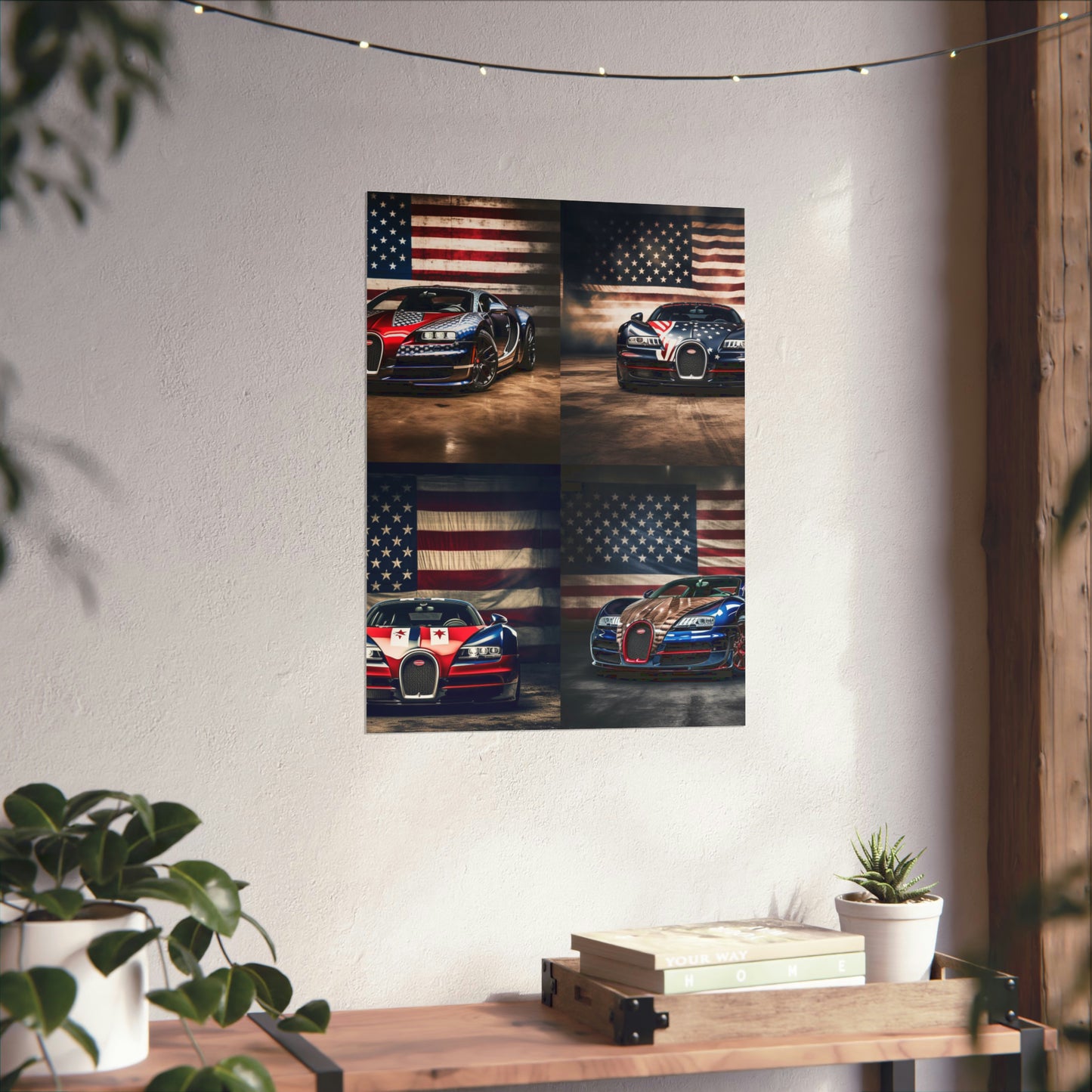 Premium Matte Vertical Posters Bugatti American Flag 5