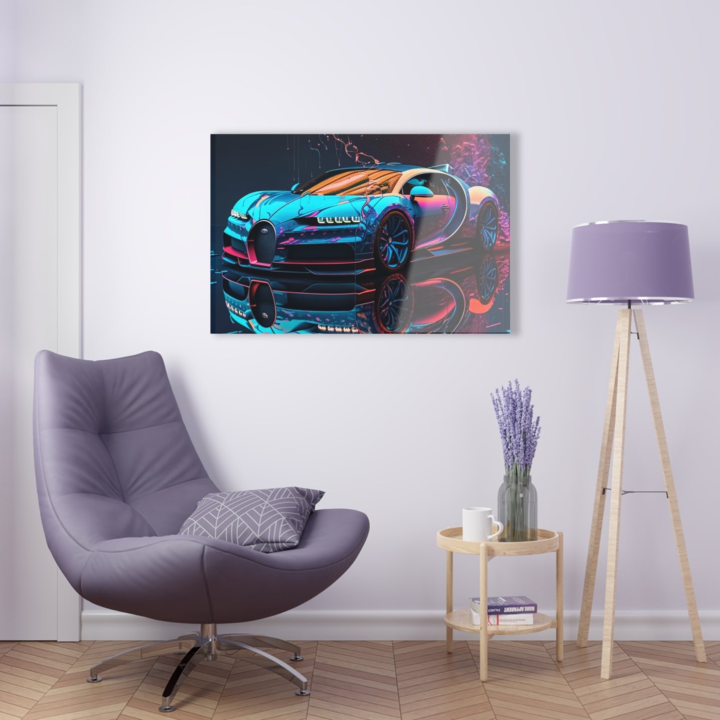 Acrylic Prints Bugatti Neon Chiron 4