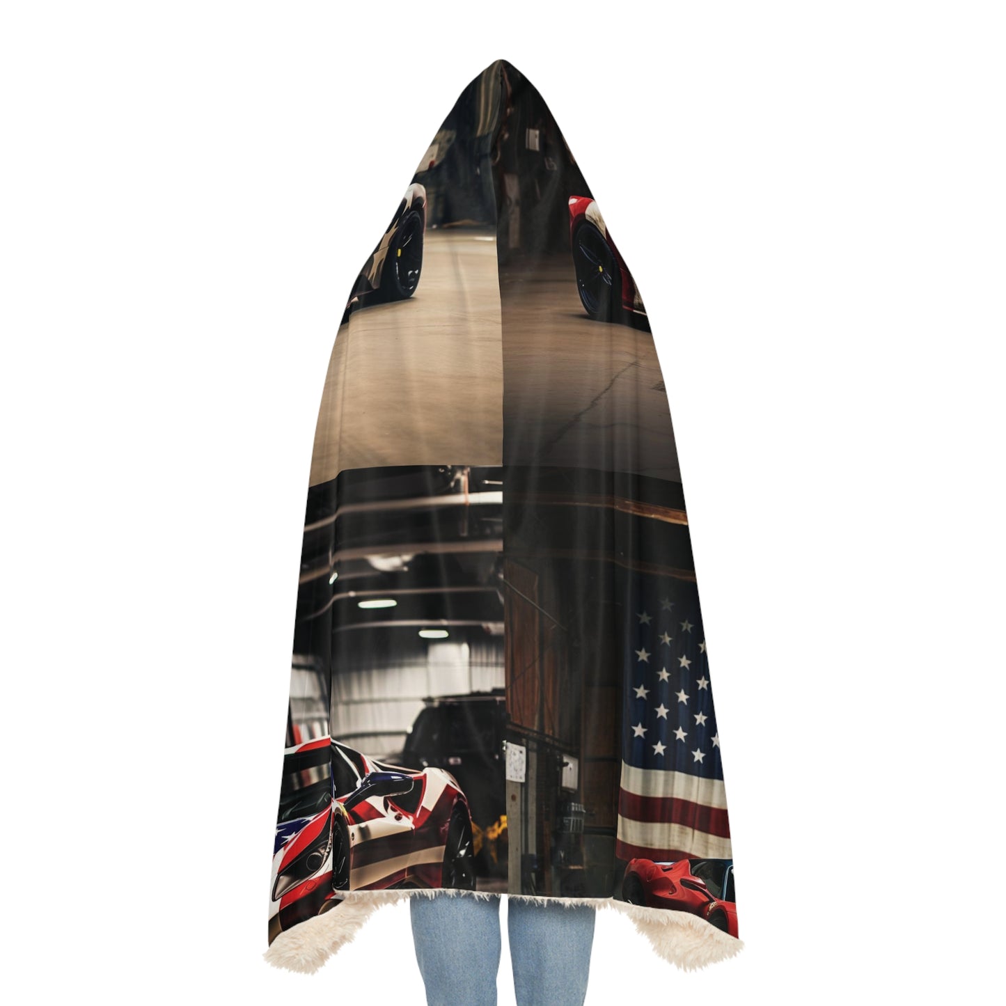 Snuggle Hooded Blanket American Flag Farrari 5