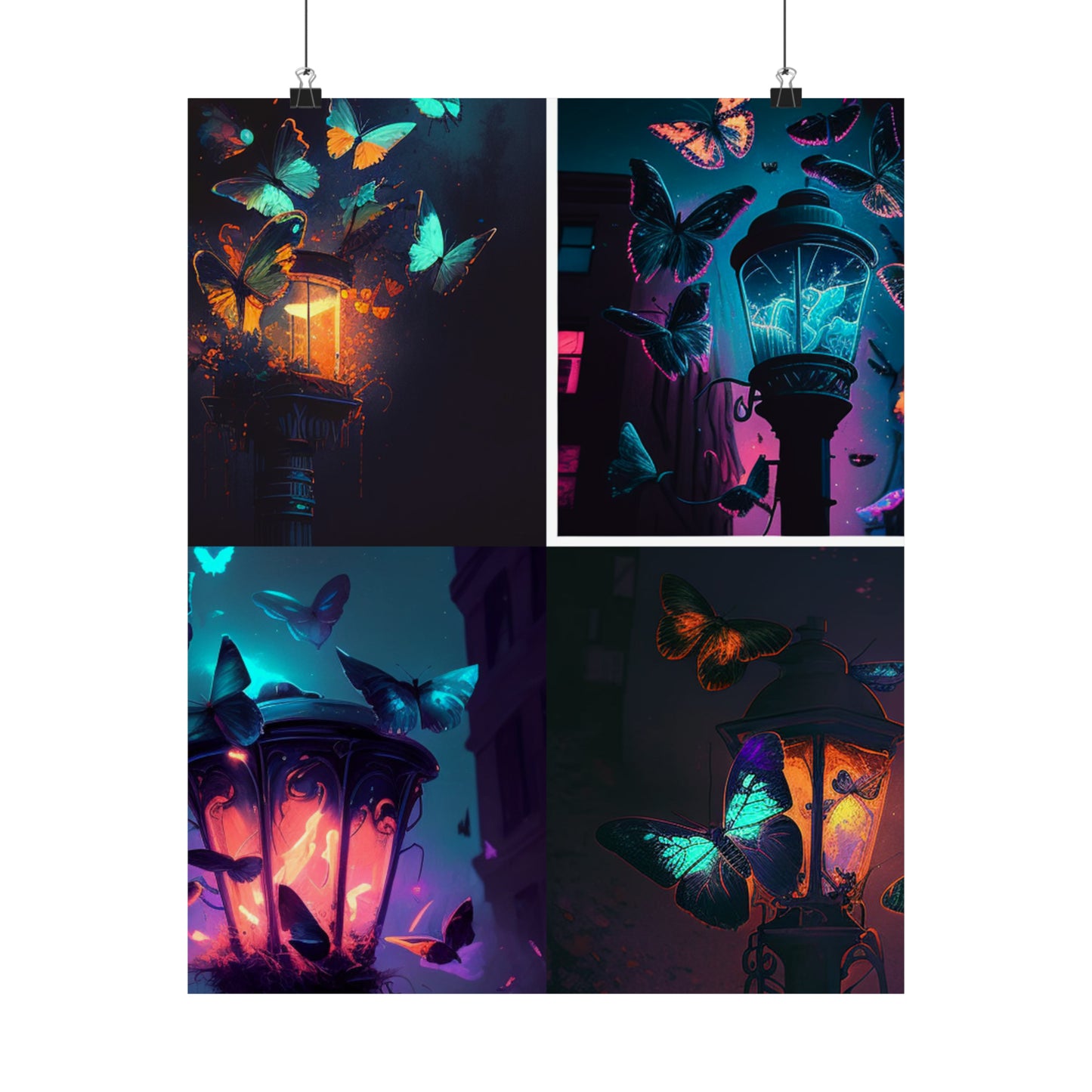 Premium Matte Vertical Posters Street Light Butterfly 5