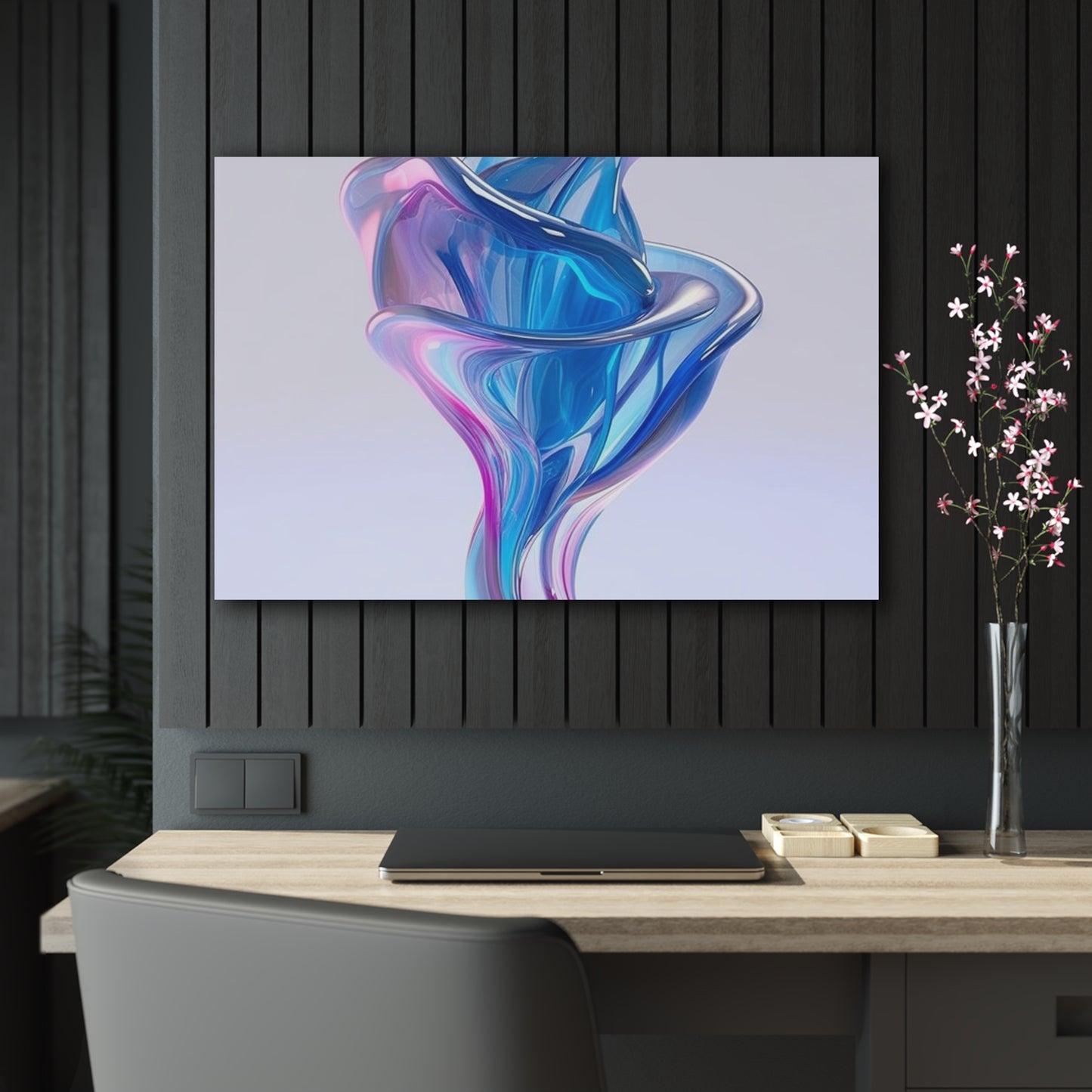 Acrylic Prints Pink & Blue Tulip Rose 2