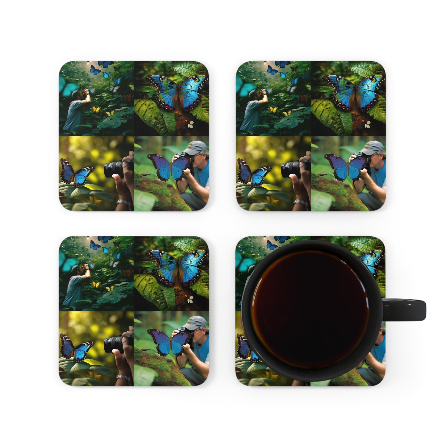 Corkwood Coaster Set Jungle Butterfly 5