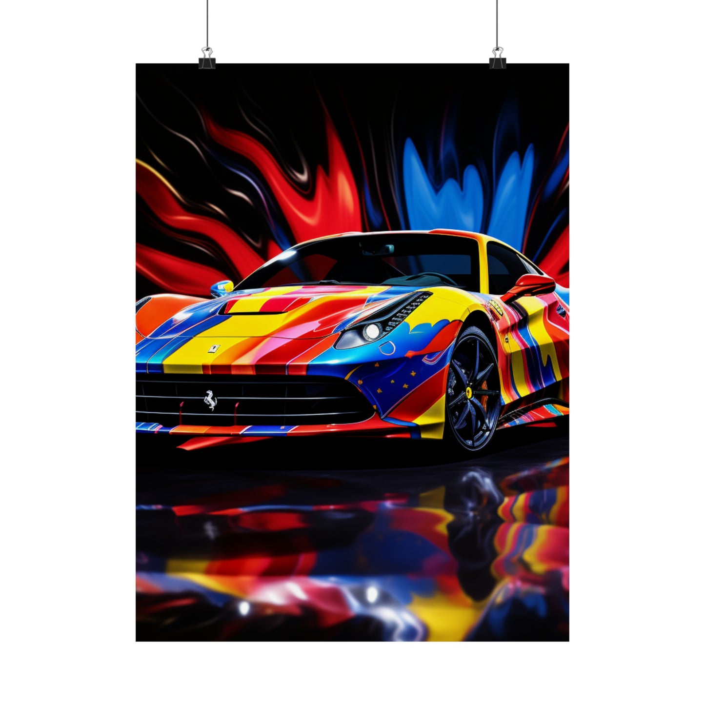 Premium Matte Vertical Posters Hyper Colorfull Ferrari 1