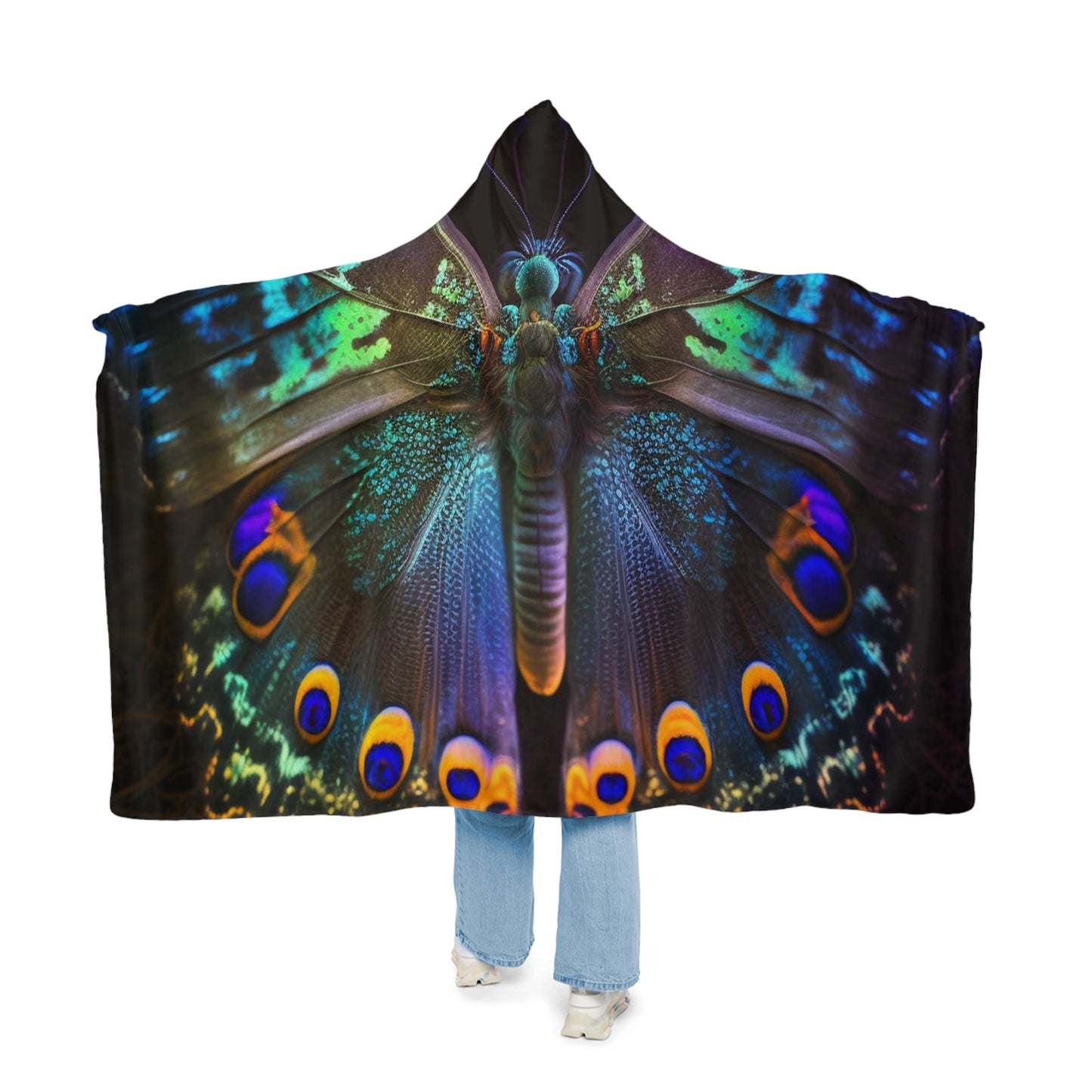 Snuggle Hooded Blanket Neon Hue Butterfly 3